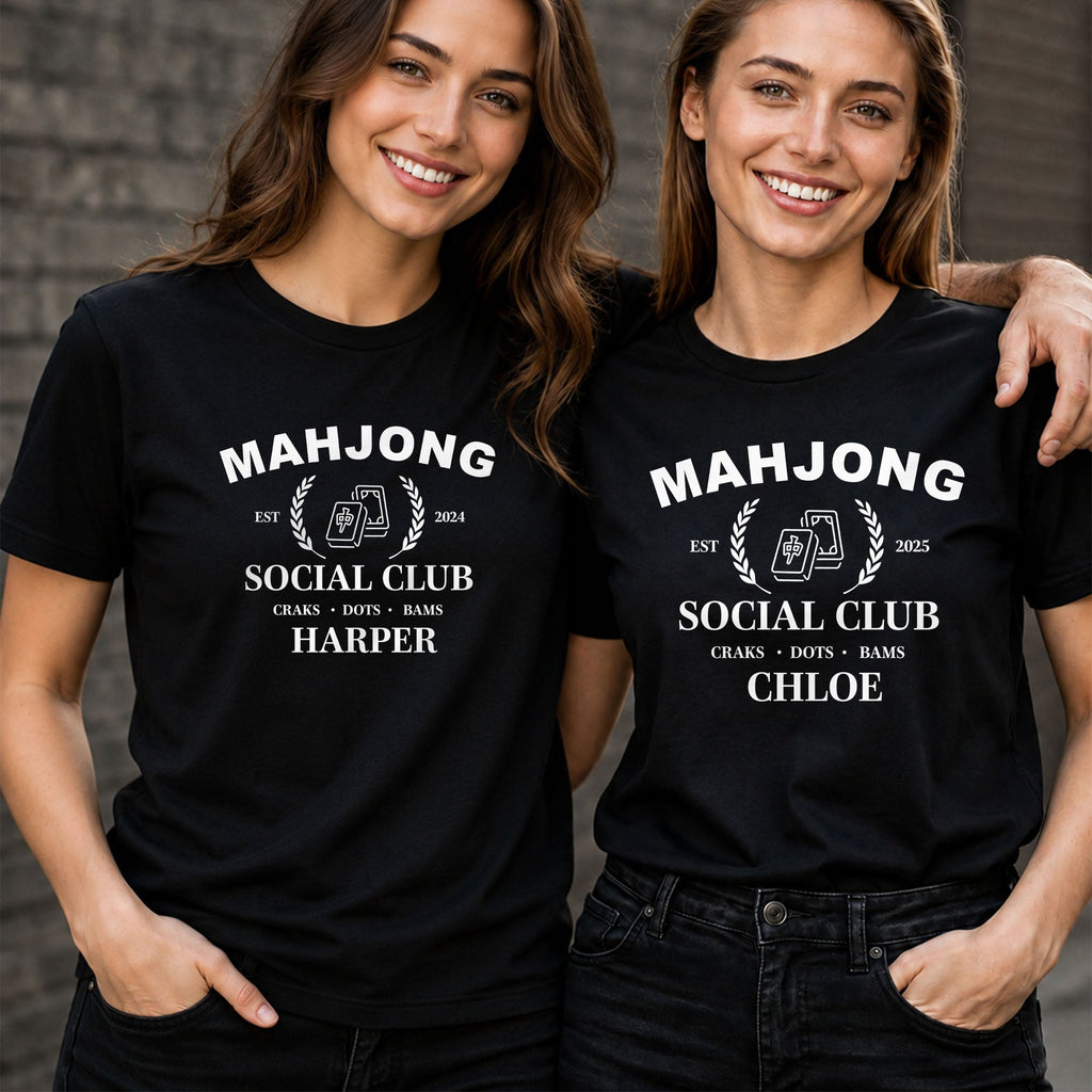 Personalized Mahjong Social Club T-shirt & Hoodie Custom Name Gift Shirt GradoCreations