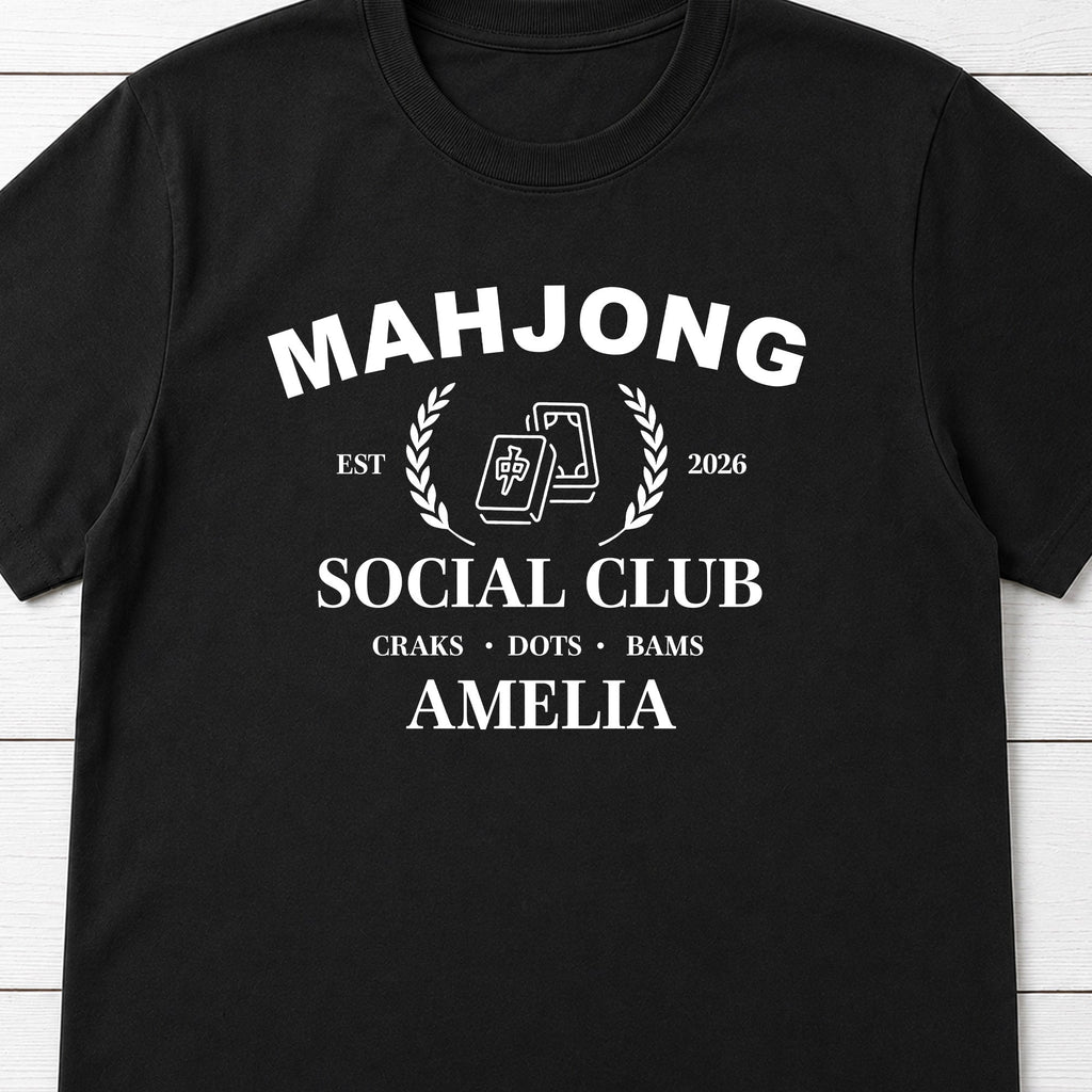 Personalized Mahjong Social Club T-shirt & Hoodie Custom Name Gift Shirt GradoCreations