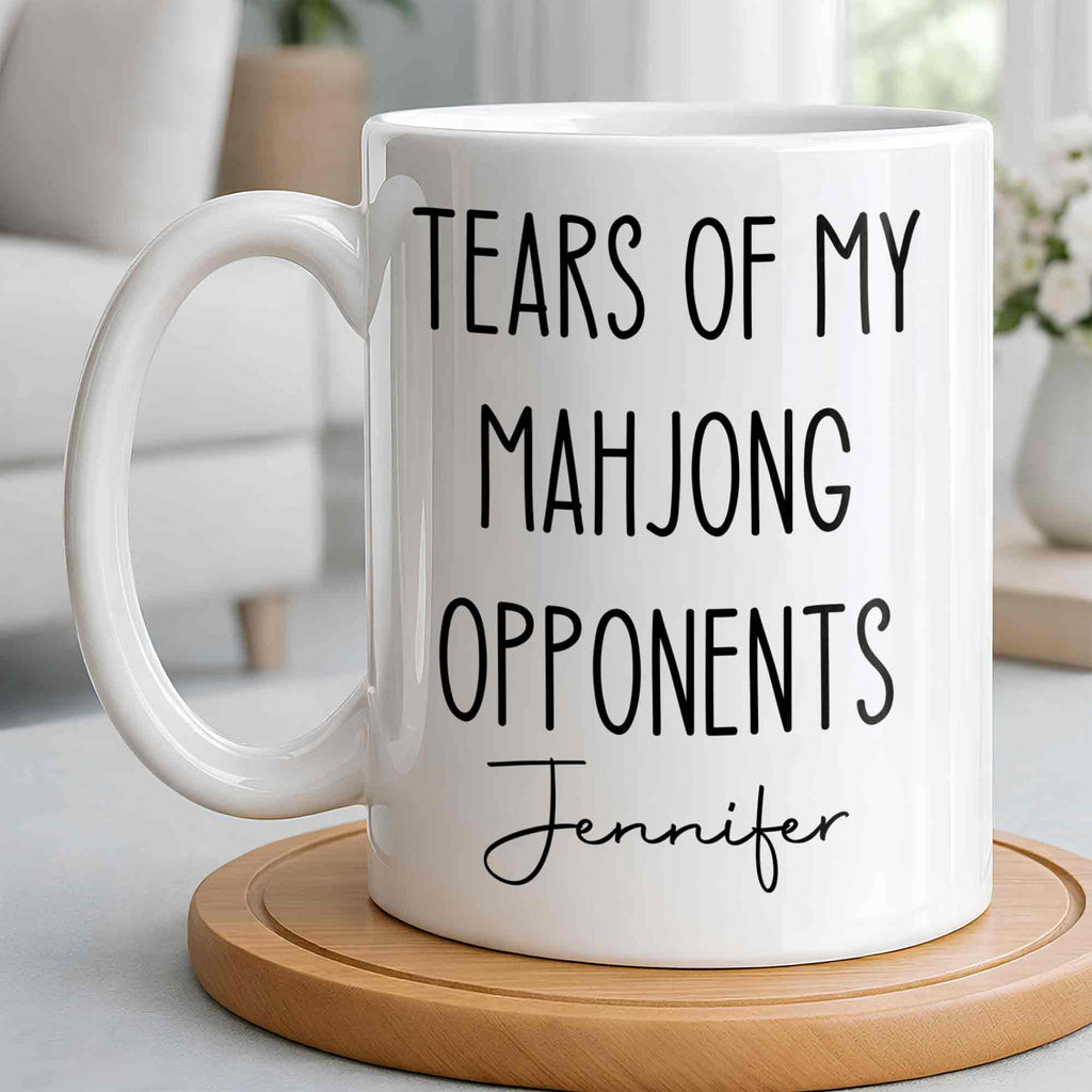 Personalized Mahjong Opponents Coffee Mug Custom Name Gift Edge-to-edge Mug GradoCreations