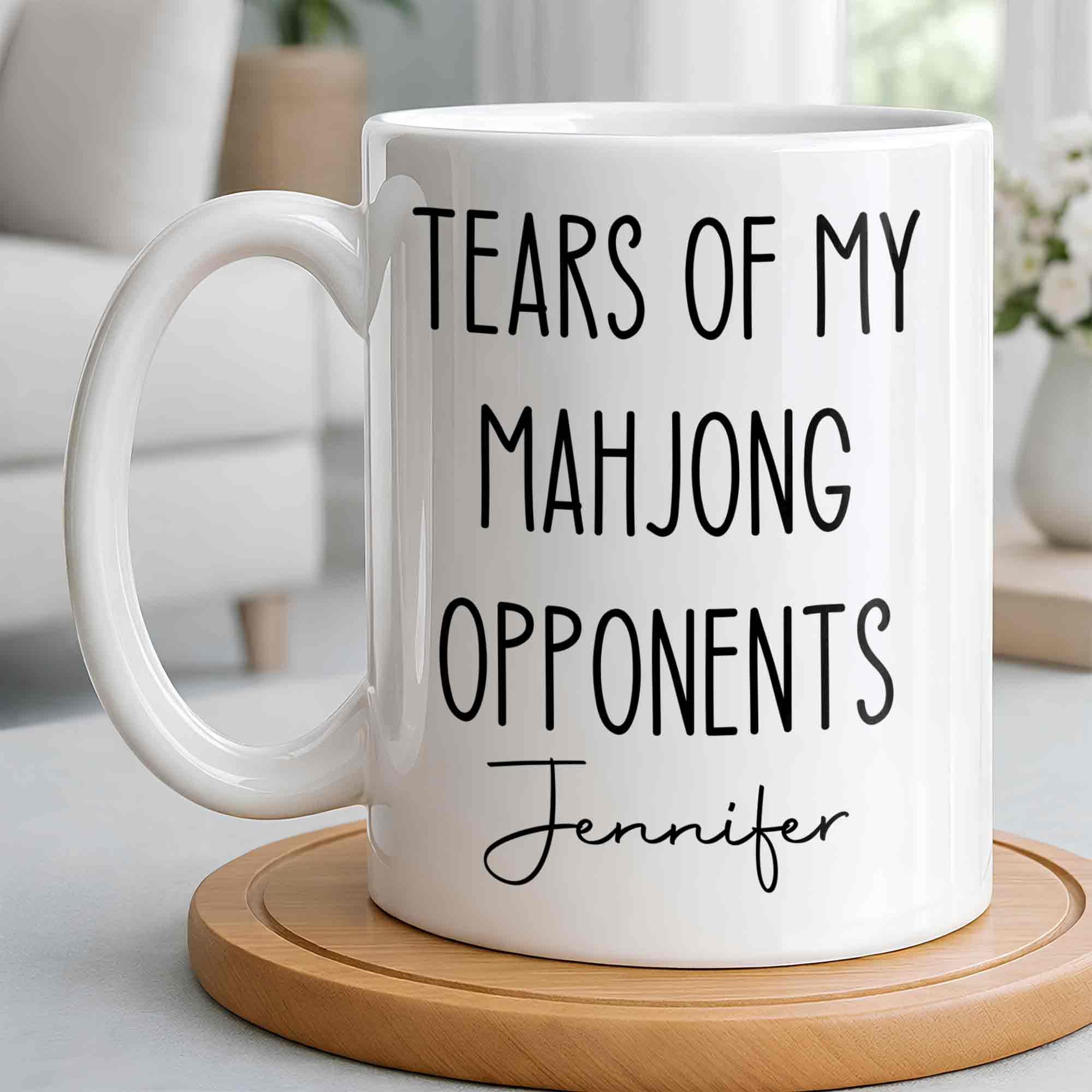 Personalized Mahjong Opponents Coffee Mug Custom Name Gift Edge-to-edge Mug GradoCreations