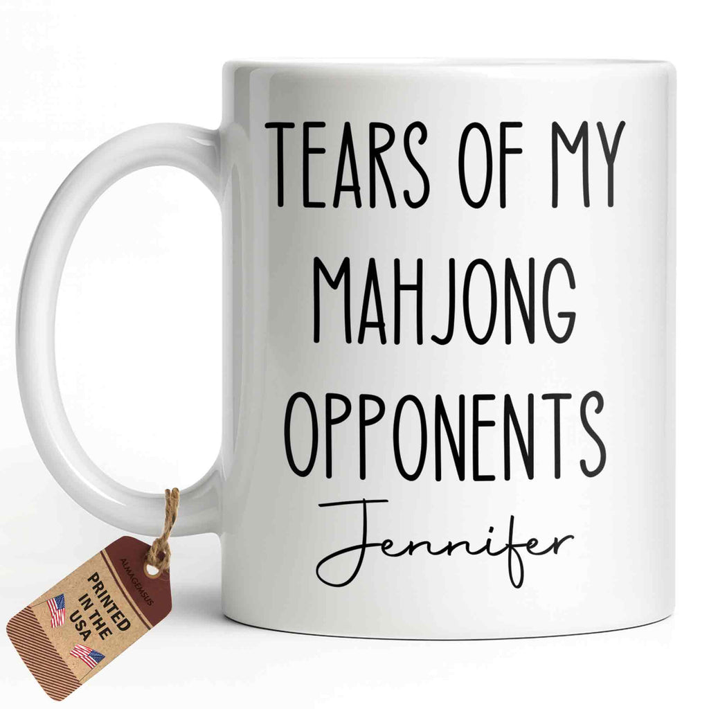 Personalized Mahjong Opponents Coffee Mug Custom Name Gift Edge-to-edge Mug GradoCreations