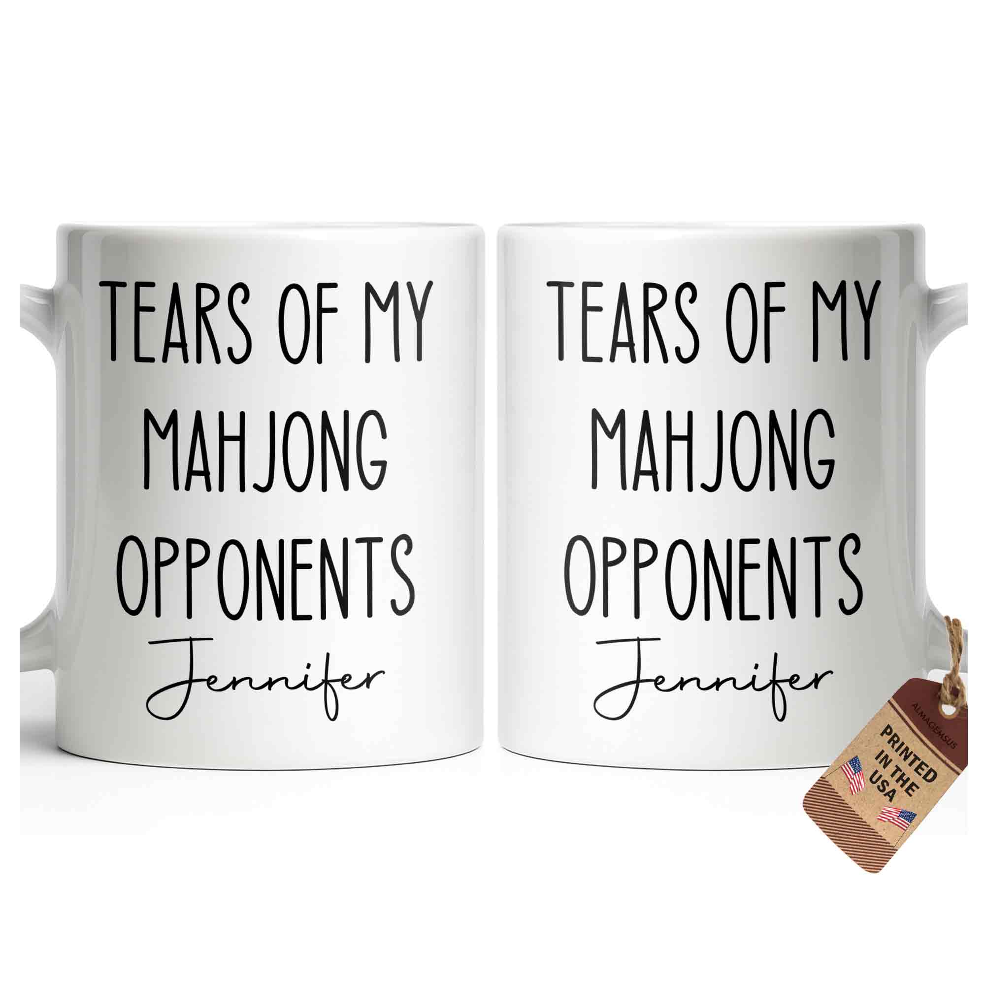 Personalized Mahjong Opponents Coffee Mug Custom Name Gift Edge-to-edge Mug GradoCreations