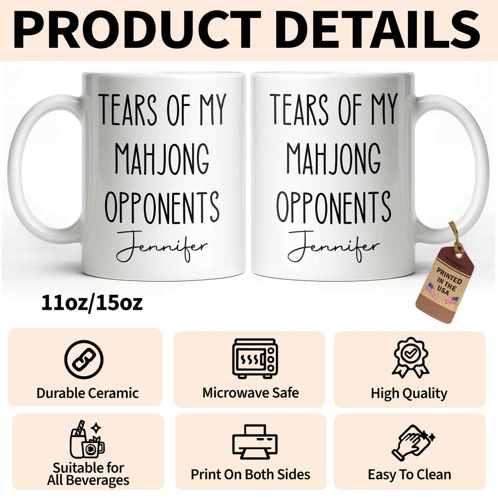 Personalized Mahjong Opponents Coffee Mug Custom Name Gift Edge-to-edge Mug GradoCreations