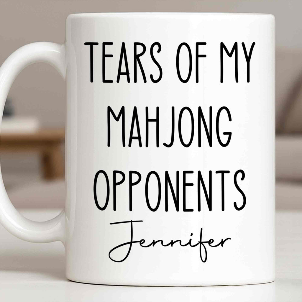 Personalized Mahjong Opponents Coffee Mug Custom Name Gift Edge-to-edge Mug GradoCreations