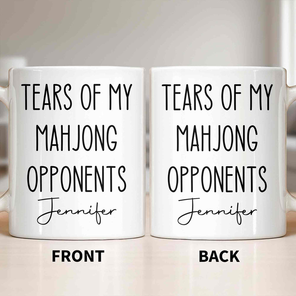 Personalized Mahjong Opponents Coffee Mug Custom Name Gift Edge-to-edge Mug GradoCreations