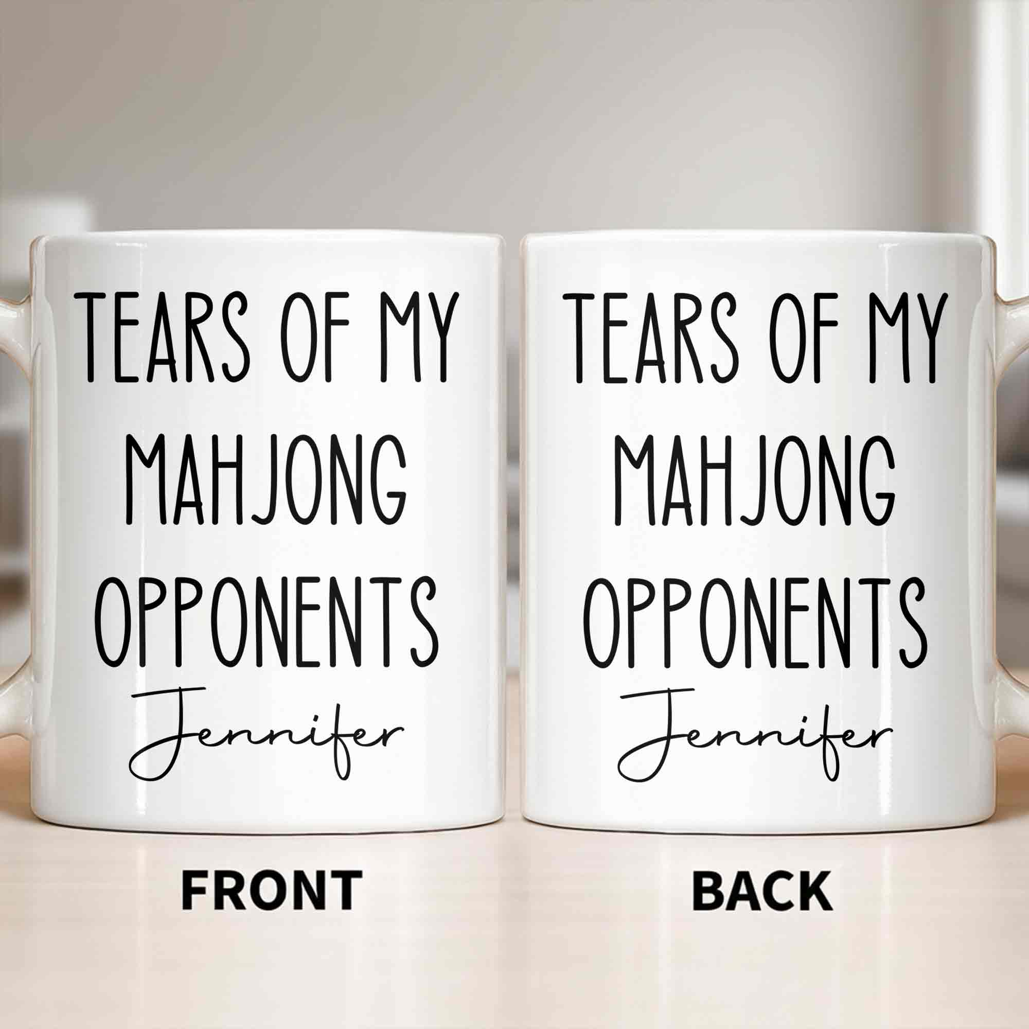 Personalized Mahjong Opponents Coffee Mug Custom Name Gift Edge-to-edge Mug GradoCreations