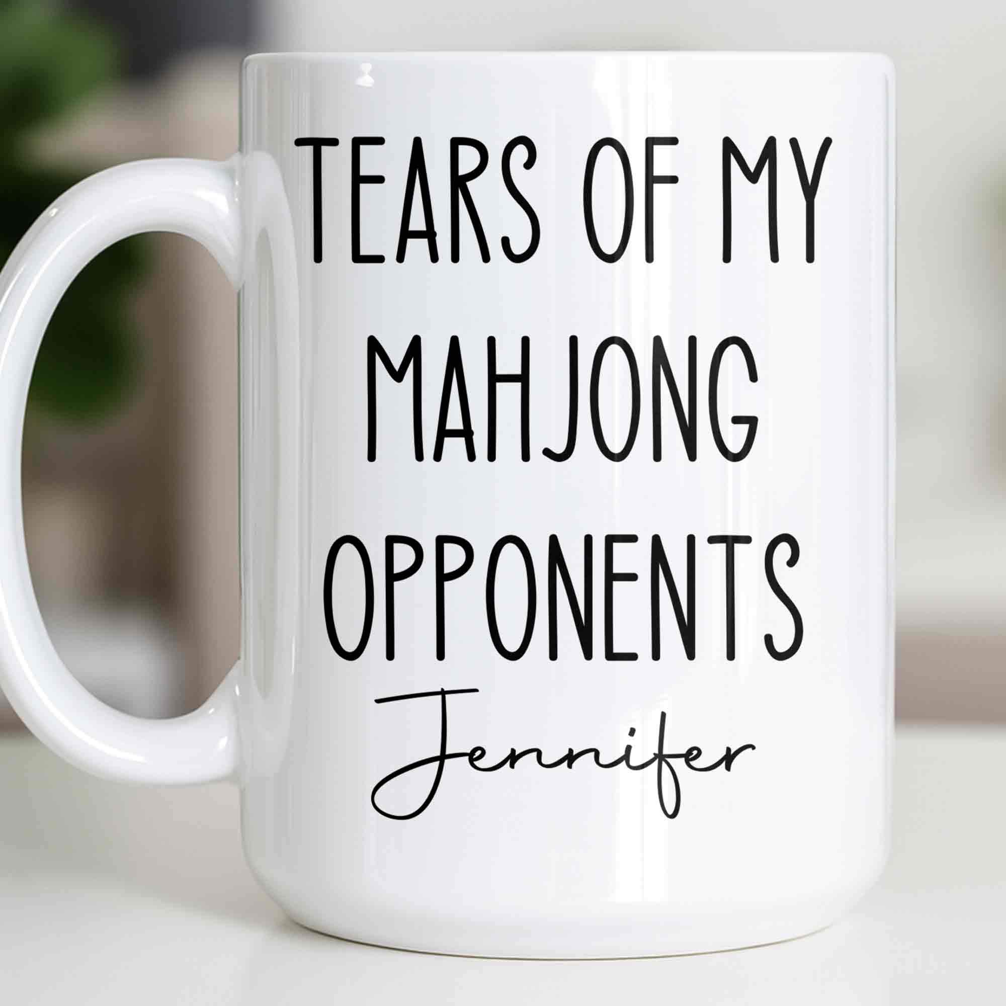 Personalized Mahjong Opponents Coffee Mug Custom Name Gift Edge-to-edge Mug GradoCreations