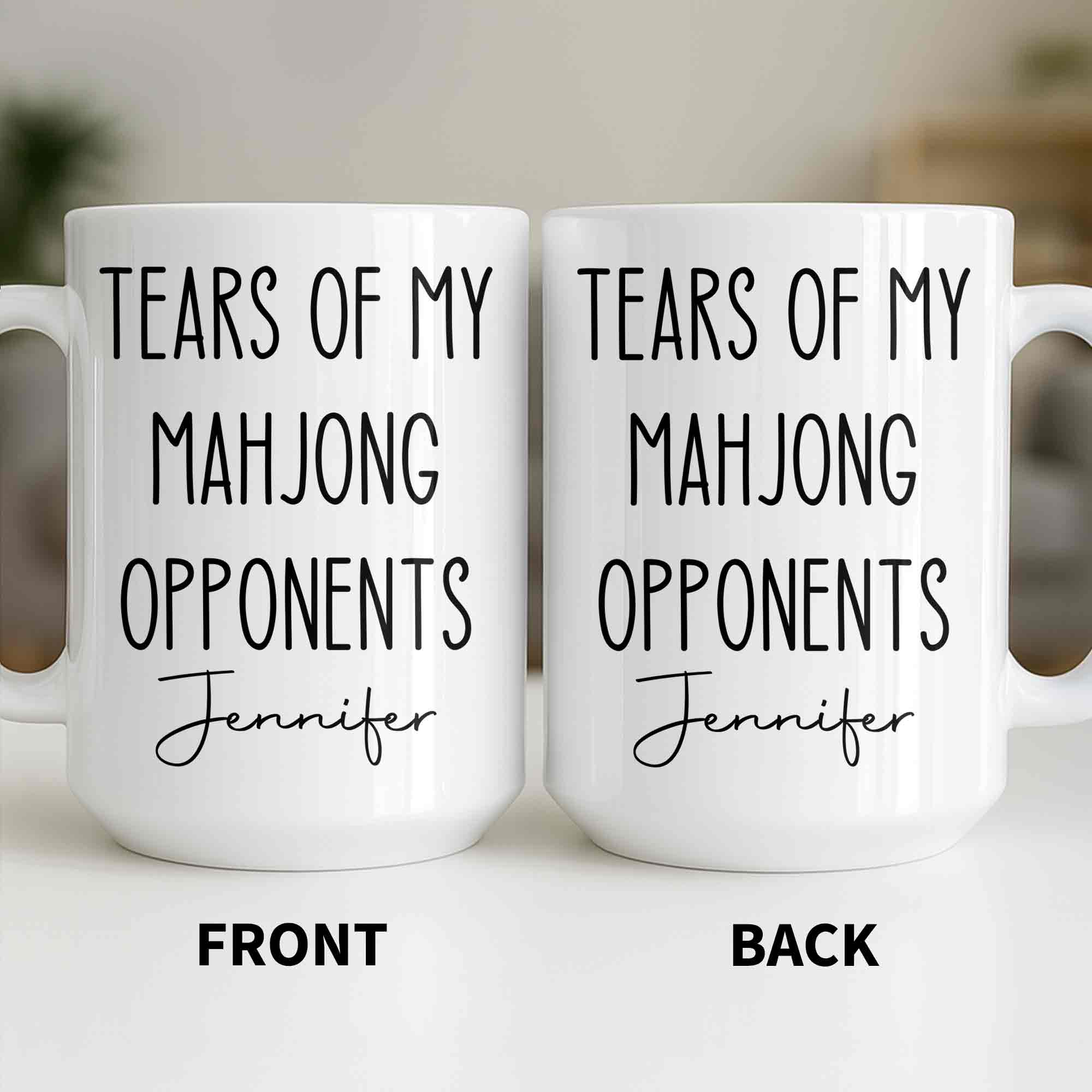 Personalized Mahjong Opponents Coffee Mug Custom Name Gift Edge-to-edge Mug GradoCreations