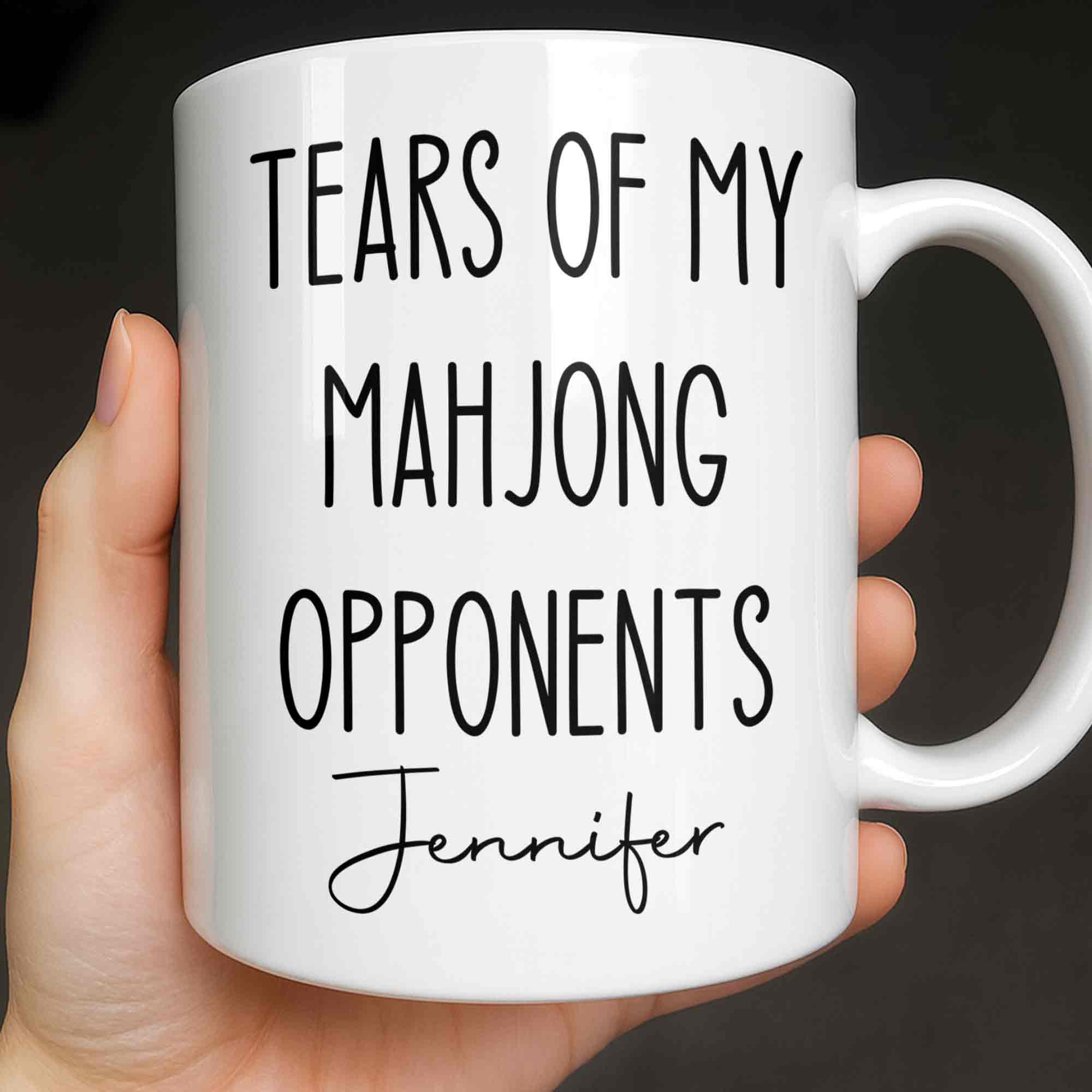 Personalized Mahjong Opponents Coffee Mug Custom Name Gift Edge-to-edge Mug GradoCreations