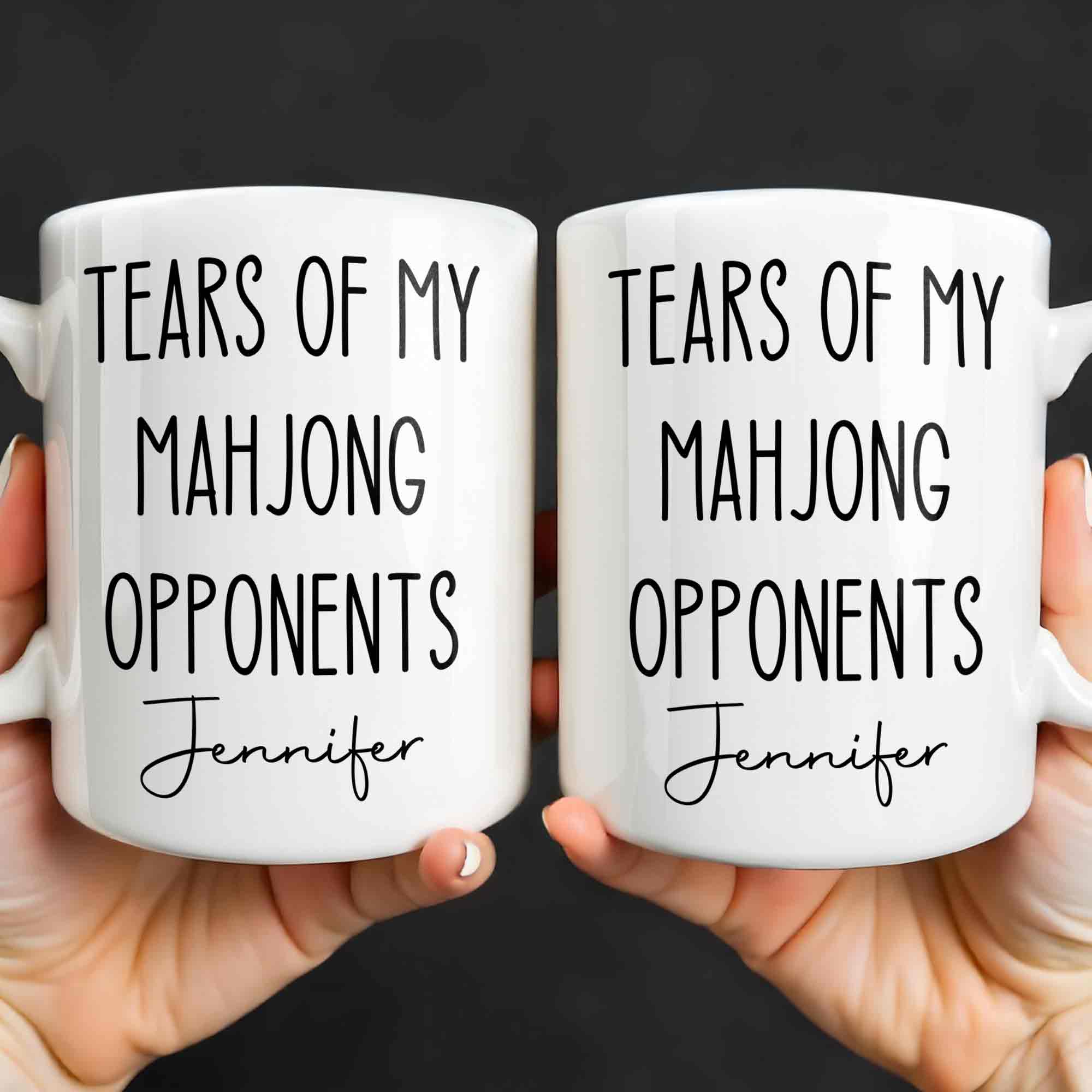 Personalized Mahjong Opponents Coffee Mug Custom Name Gift Edge-to-edge Mug GradoCreations