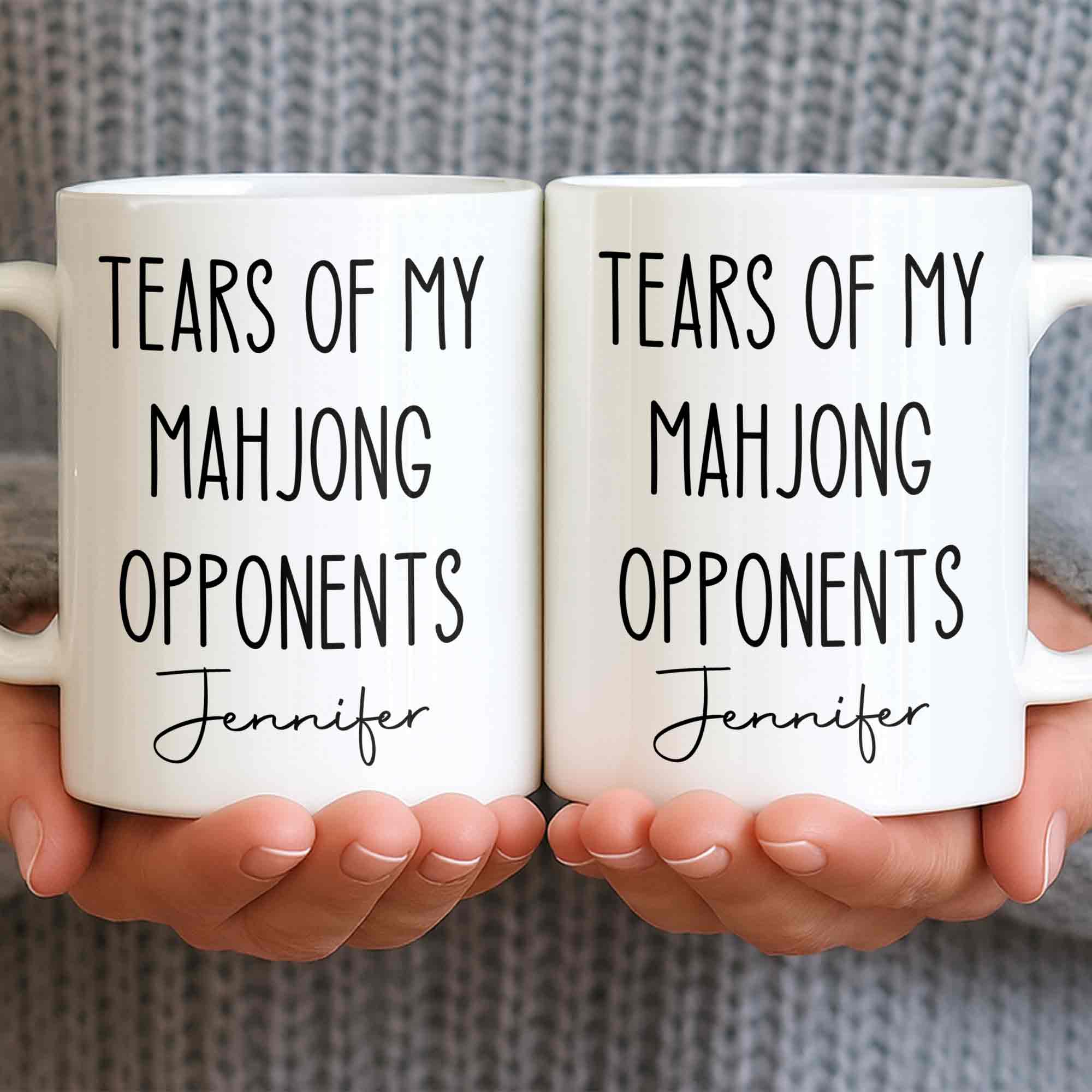 Personalized Mahjong Opponents Coffee Mug Custom Name Gift Edge-to-edge Mug GradoCreations