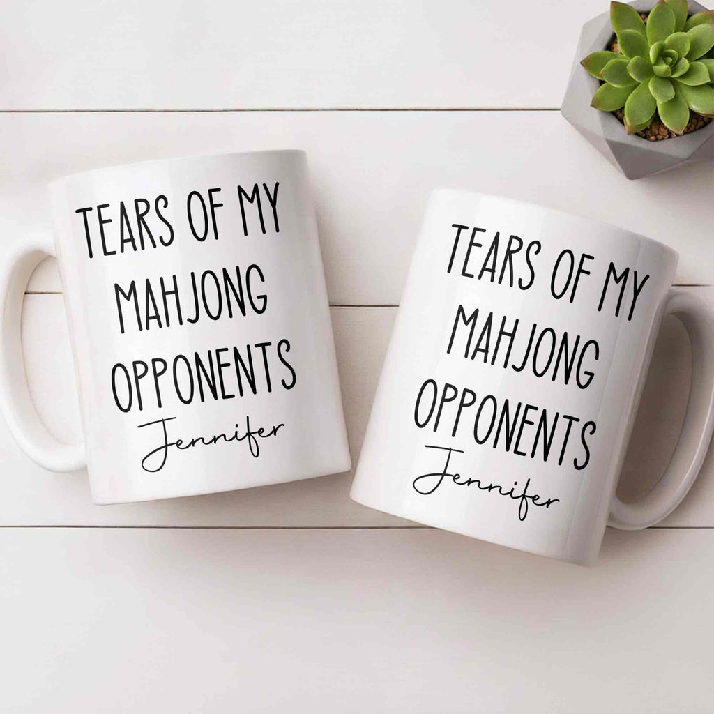 Personalized Mahjong Opponents Coffee Mug Custom Name Gift Edge-to-edge Mug GradoCreations