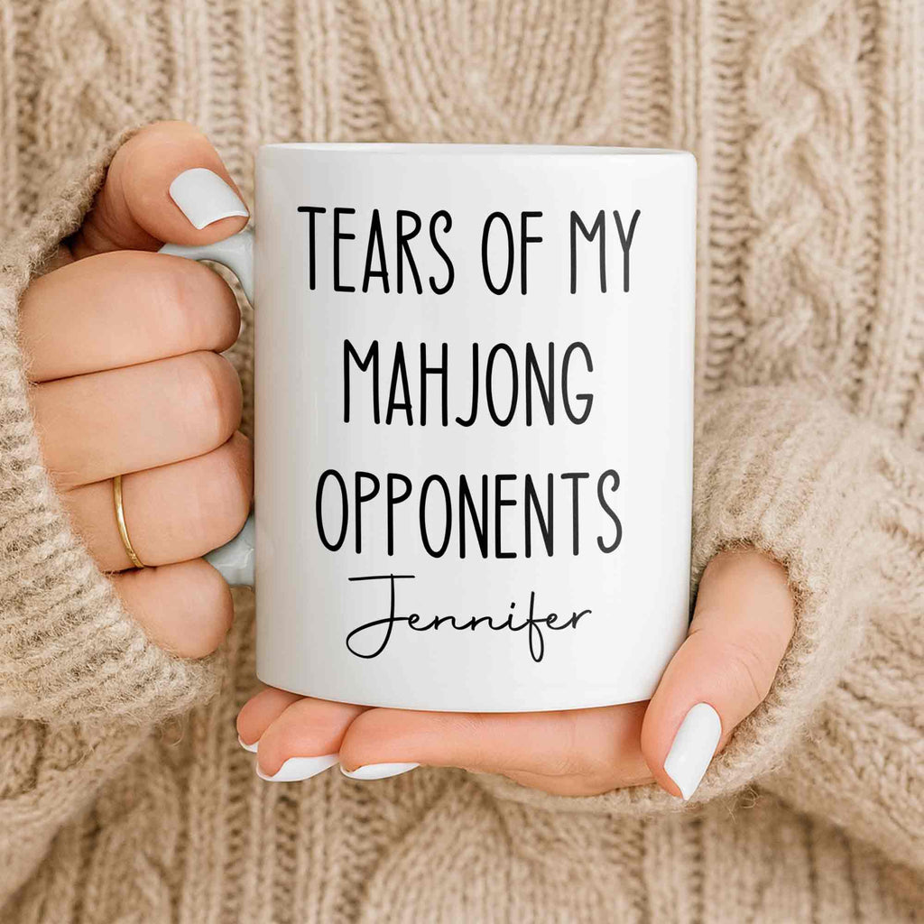 Personalized Mahjong Opponents Coffee Mug Custom Name Gift Edge-to-edge Mug GradoCreations