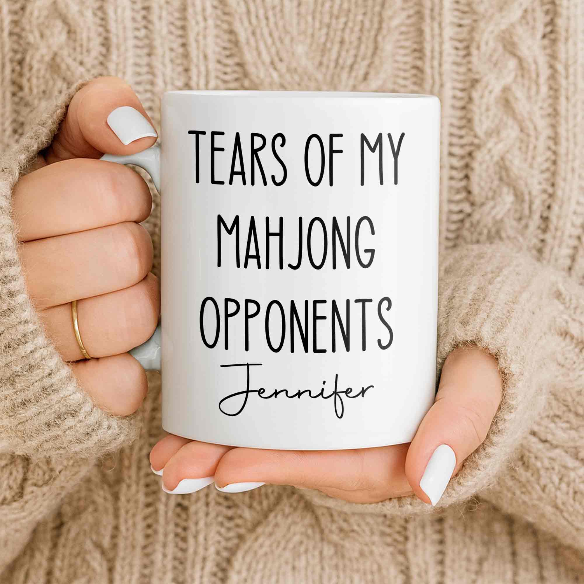 Personalized Mahjong Opponents Coffee Mug Custom Name Gift Edge-to-edge Mug GradoCreations