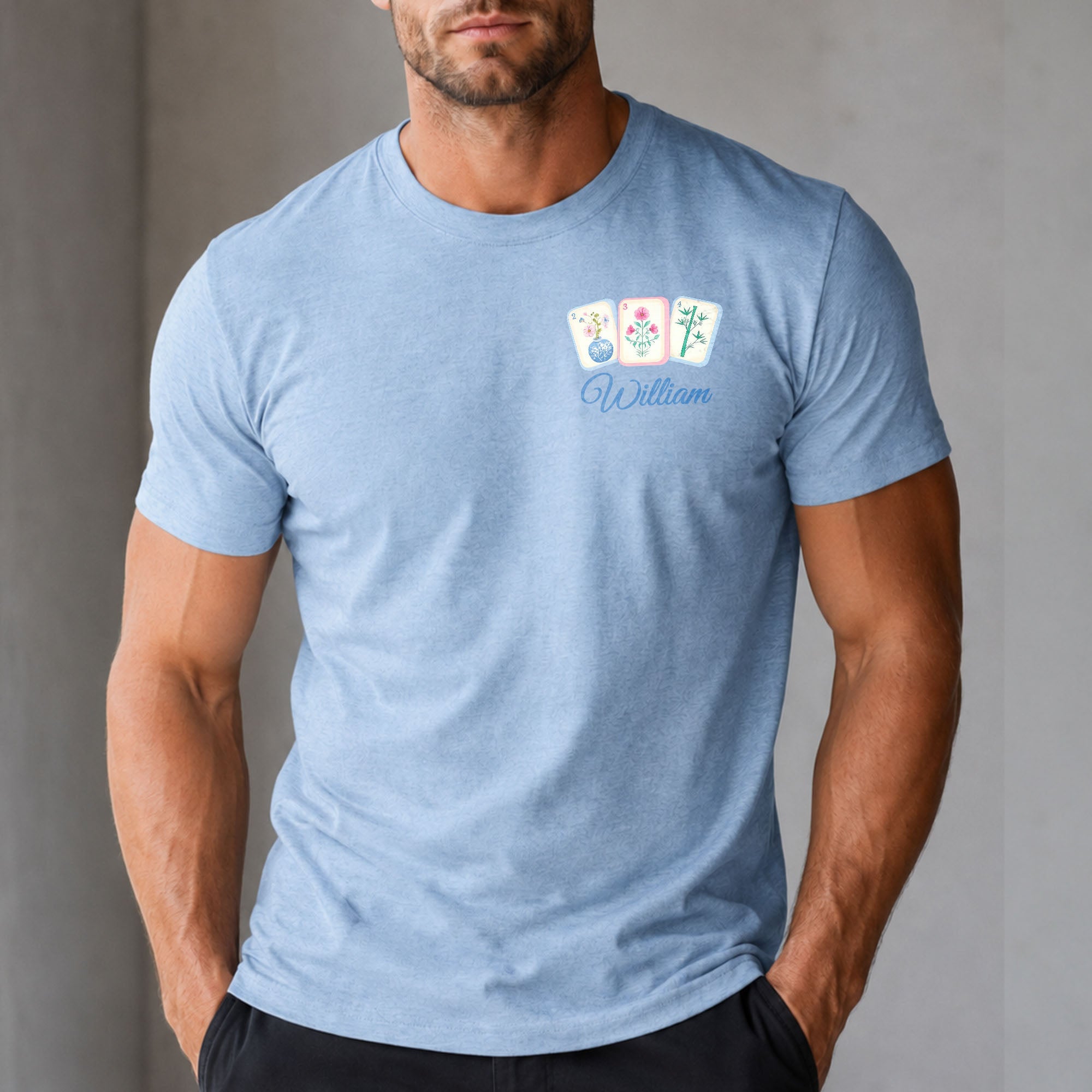 Personalized Mahjong T-Shirt Custom Front & Back Gift for Him T-Shirt Font and Back GradoCreations