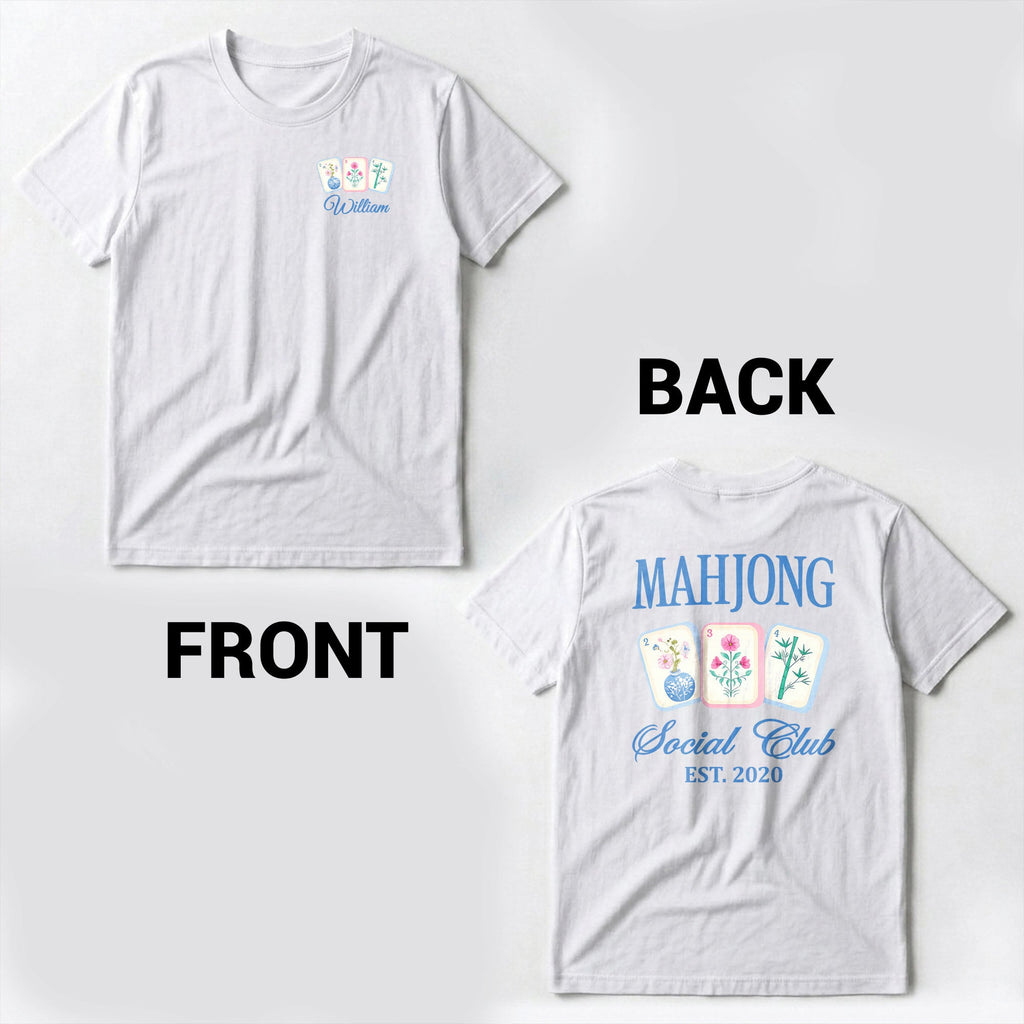 Personalized Mahjong T-Shirt Custom Front & Back Gift for Him T-Shirt Font and Back GradoCreations