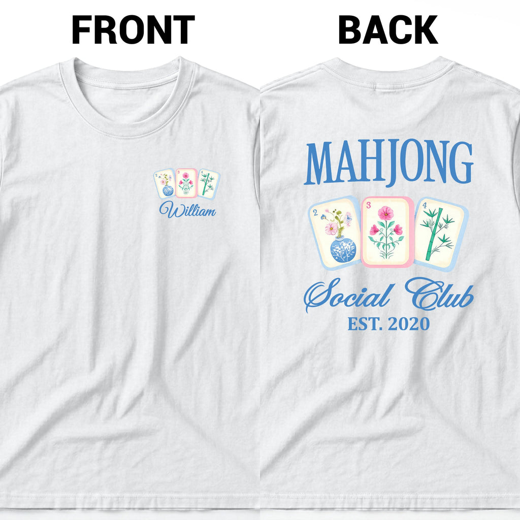 Personalized Mahjong T-Shirt Custom Front & Back Gift for Him T-Shirt Font and Back GradoCreations