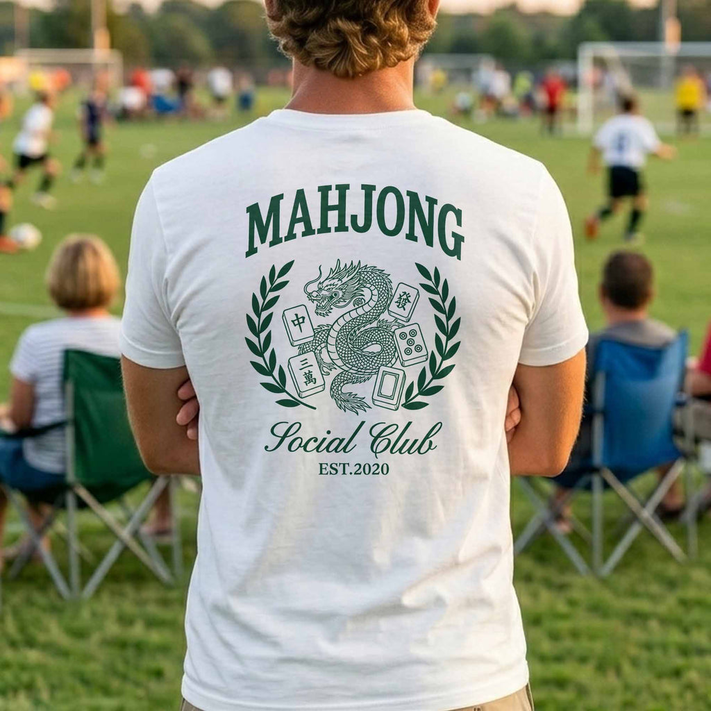 Personalized Mahjong Dragon T-Shirt Custom Text Gift for Besties T-Shirt Font and Back GradoCreations