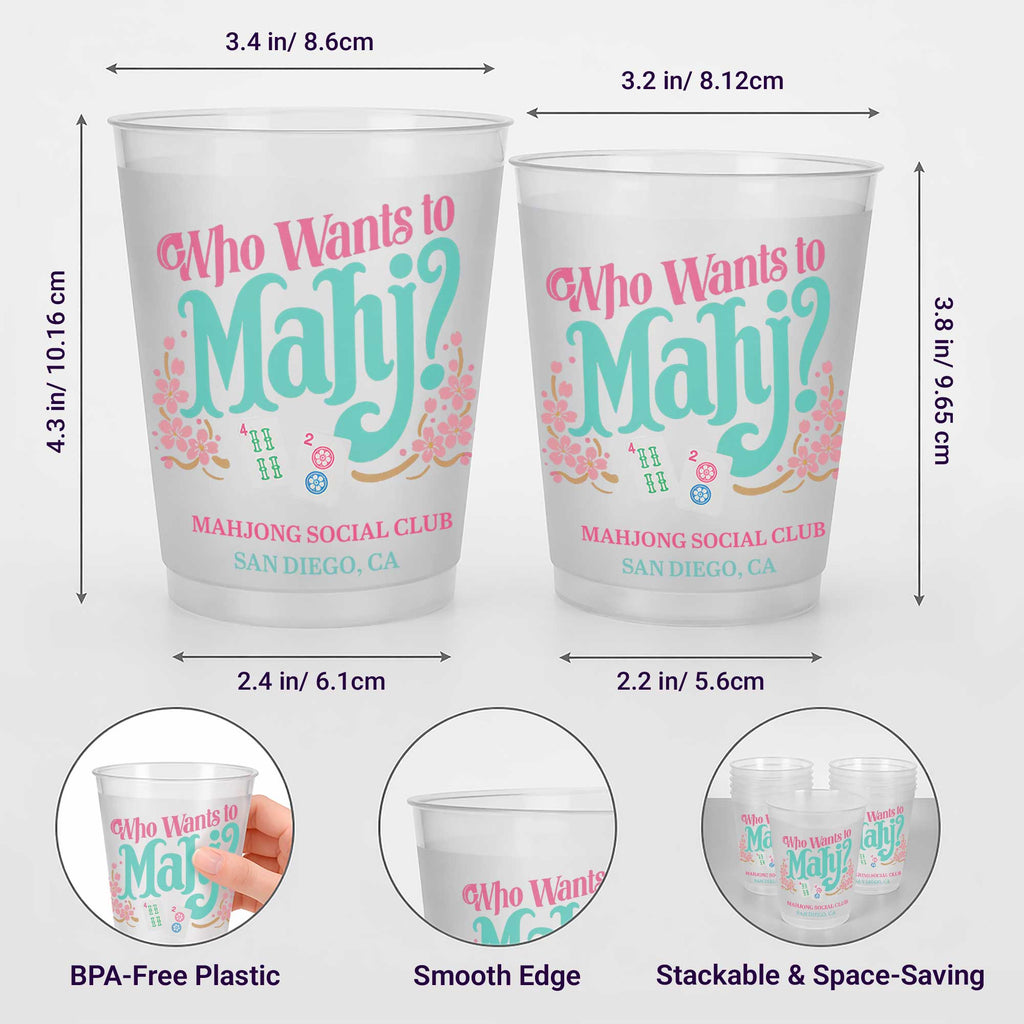 Personalized Frosted Cups Custom Name Gift for Mahjong Lovers Frosted Cups GradoCreations