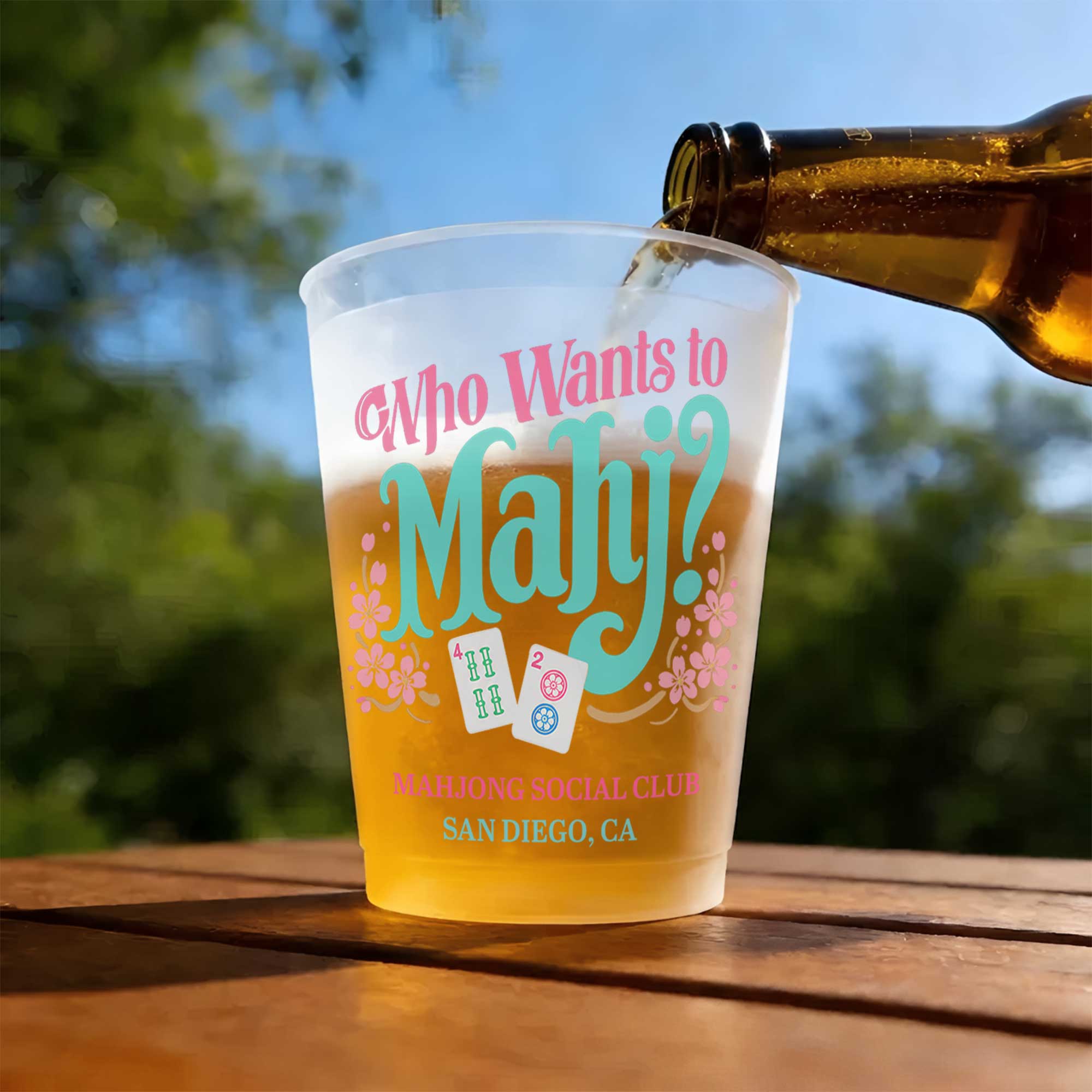 Personalized Frosted Cups Custom Name Gift for Mahjong Lovers Frosted Cups GradoCreations