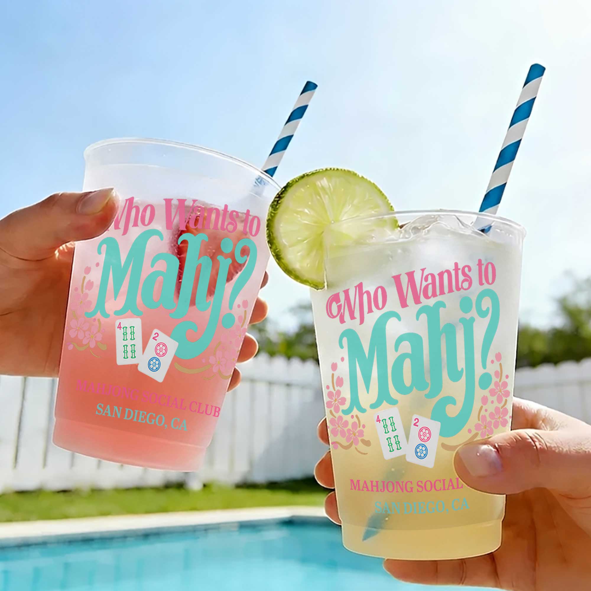 Personalized Frosted Cups Custom Name Gift for Mahjong Lovers Frosted Cups GradoCreations