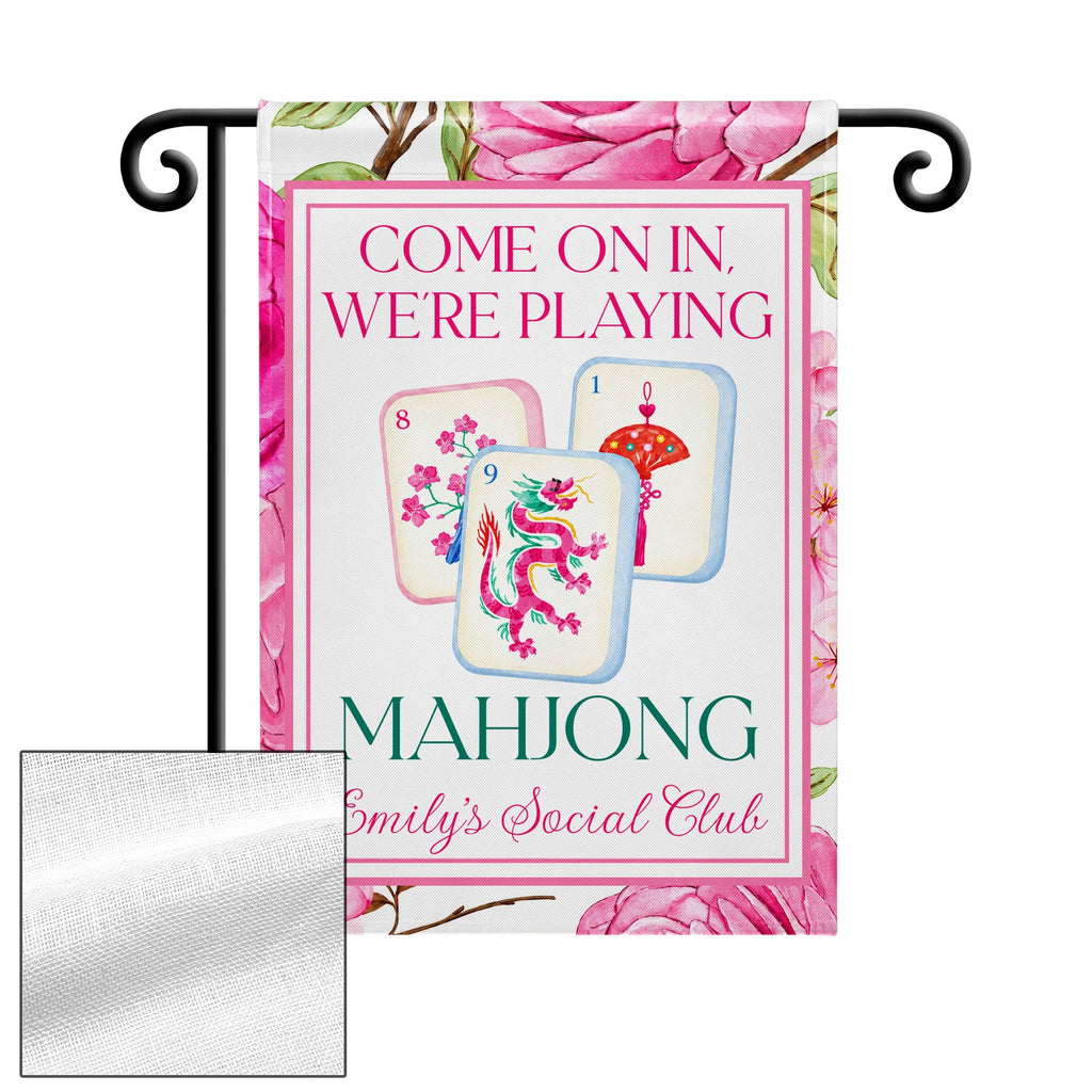 Personalized Mahjong Garden Flag Custom Name Floral Gift Garden Flag GradoCreations