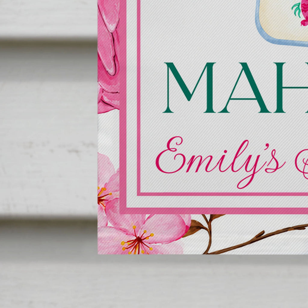 Personalized Mahjong Garden Flag Custom Name Floral Gift Garden Flag GradoCreations