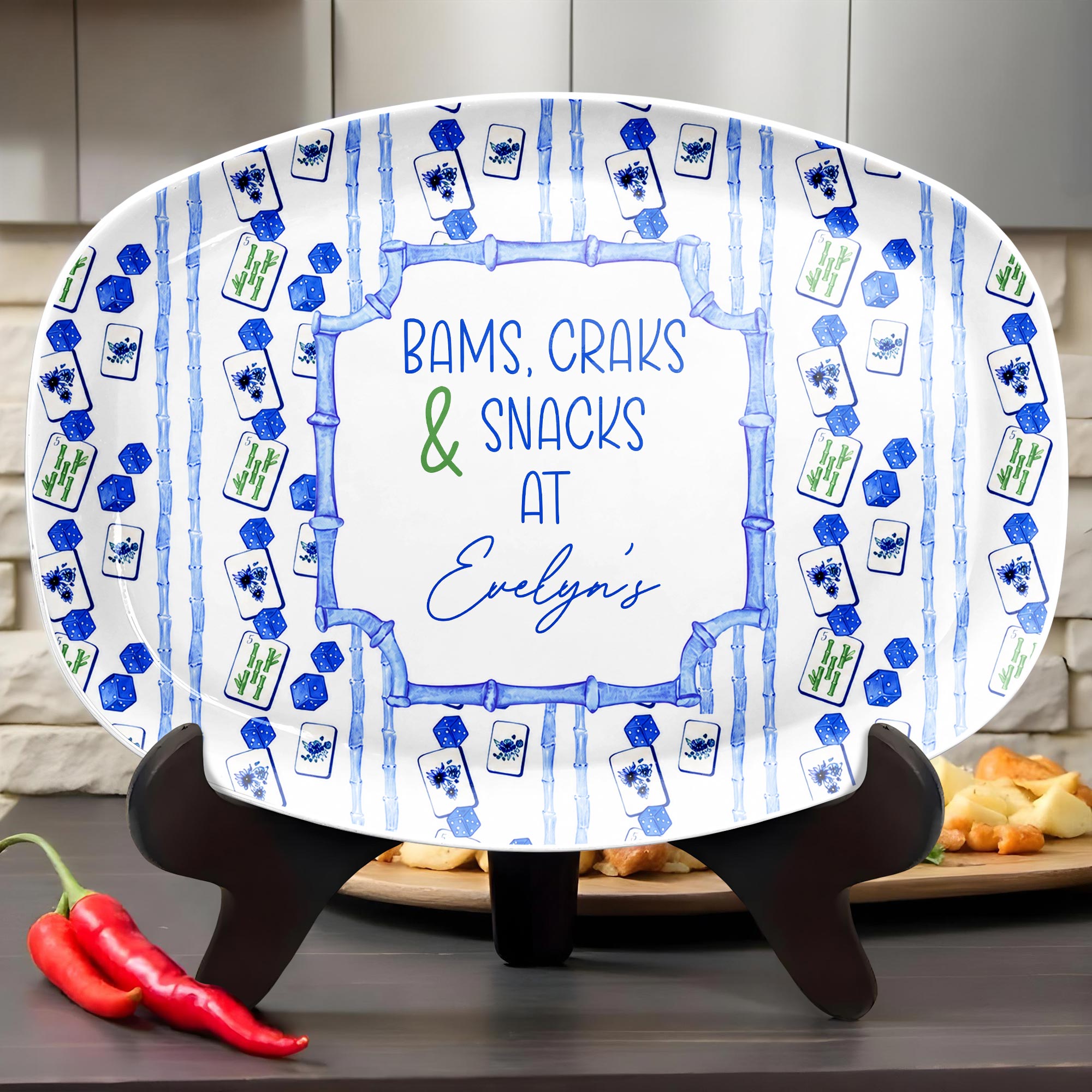 Personalized Custom Plate for Game Night Treats - Unique Gift Custom Plate GradoCreations