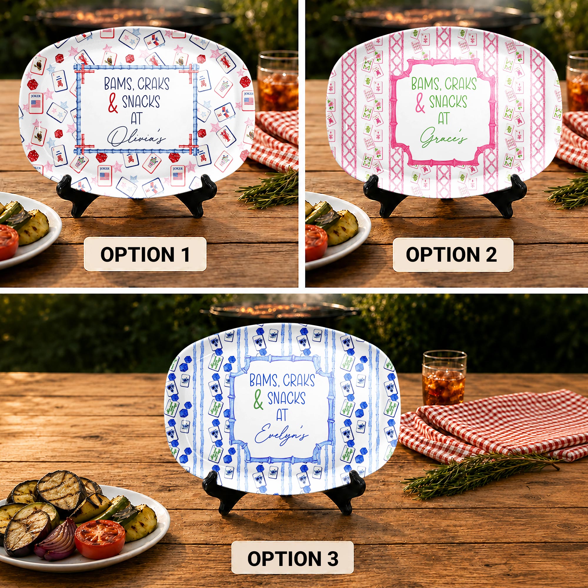 Personalized Custom Plate for Game Night Treats - Unique Gift Custom Plate GradoCreations