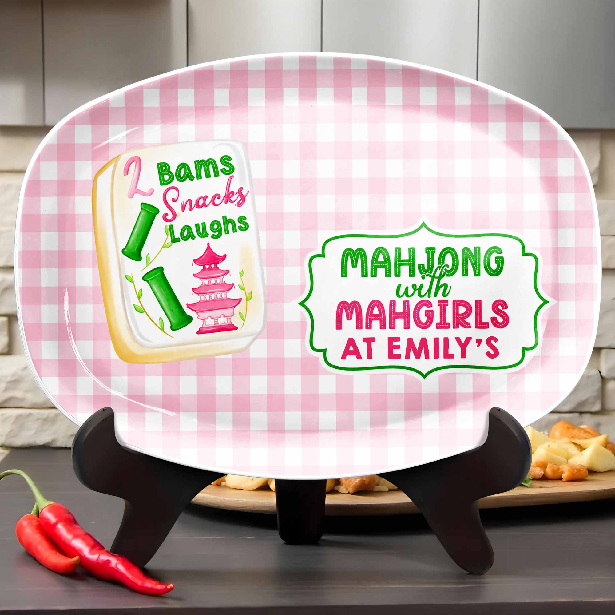 Personalized Mahjong Custom Plate Gift for Besties & Family Custom Plate GradoCreations
