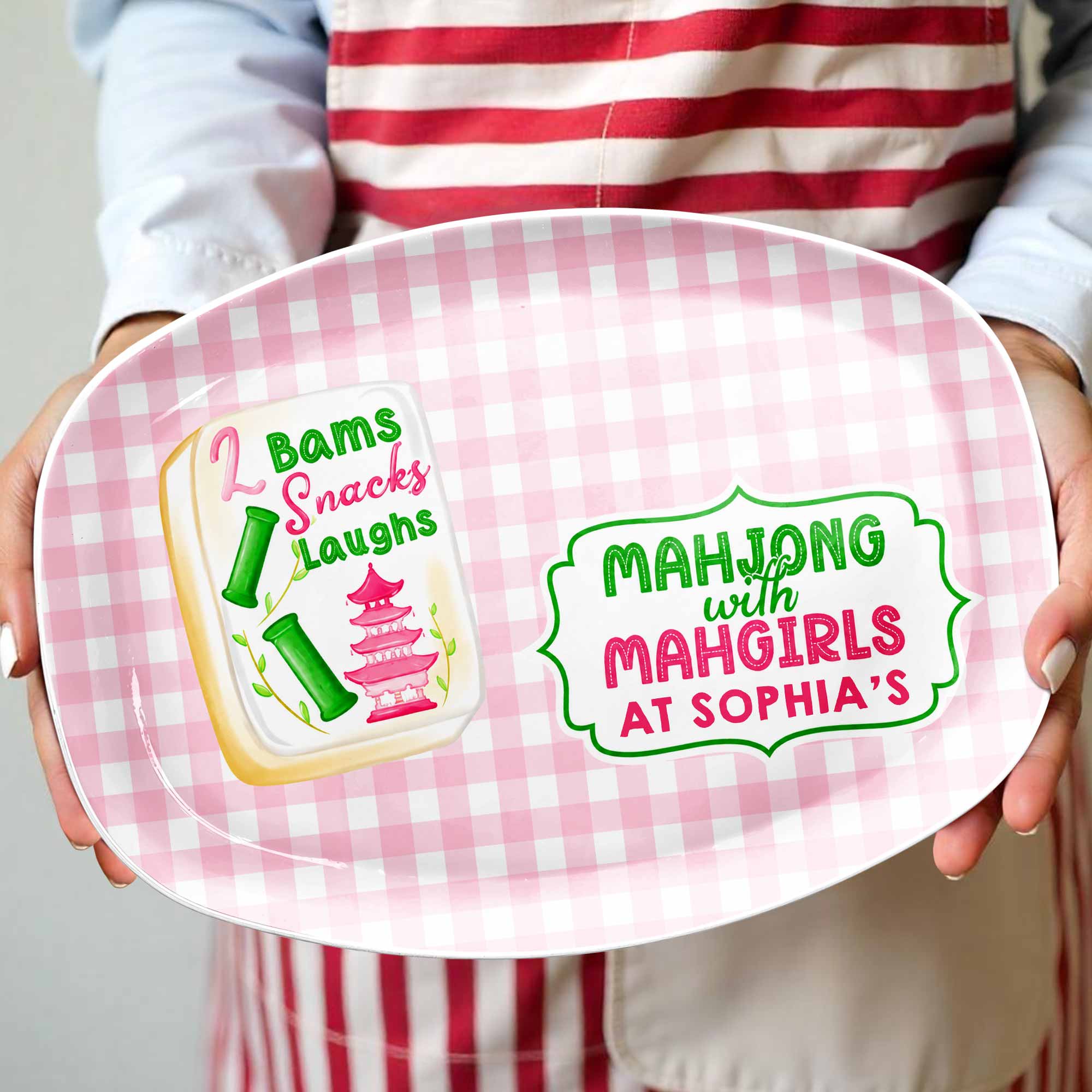 Personalized Mahjong Custom Plate Gift for Besties & Family Custom Plate GradoCreations