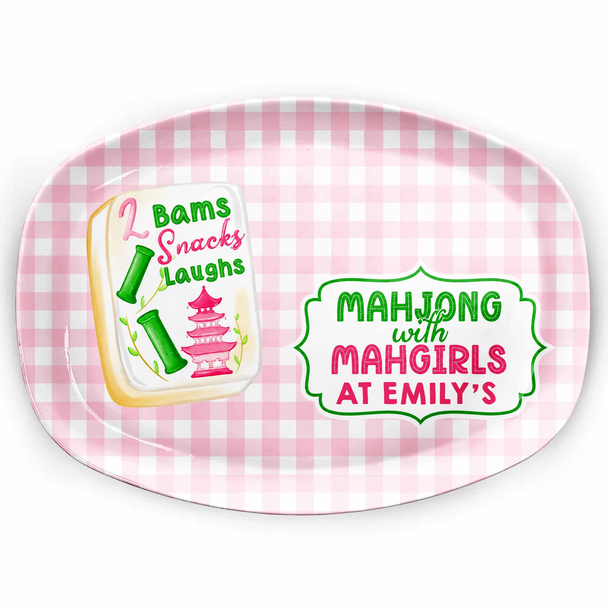 Personalized Mahjong Custom Plate Gift for Besties & Family Custom Plate GradoCreations