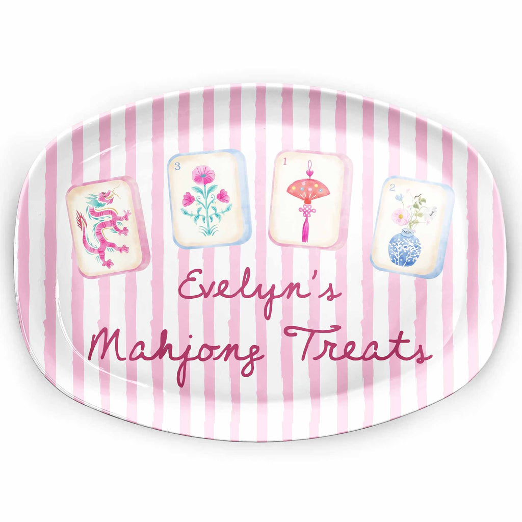Personalized Custom Plate with Watercolor Mahjong Design for Hobbyists Gift Custom Plate GradoCreations