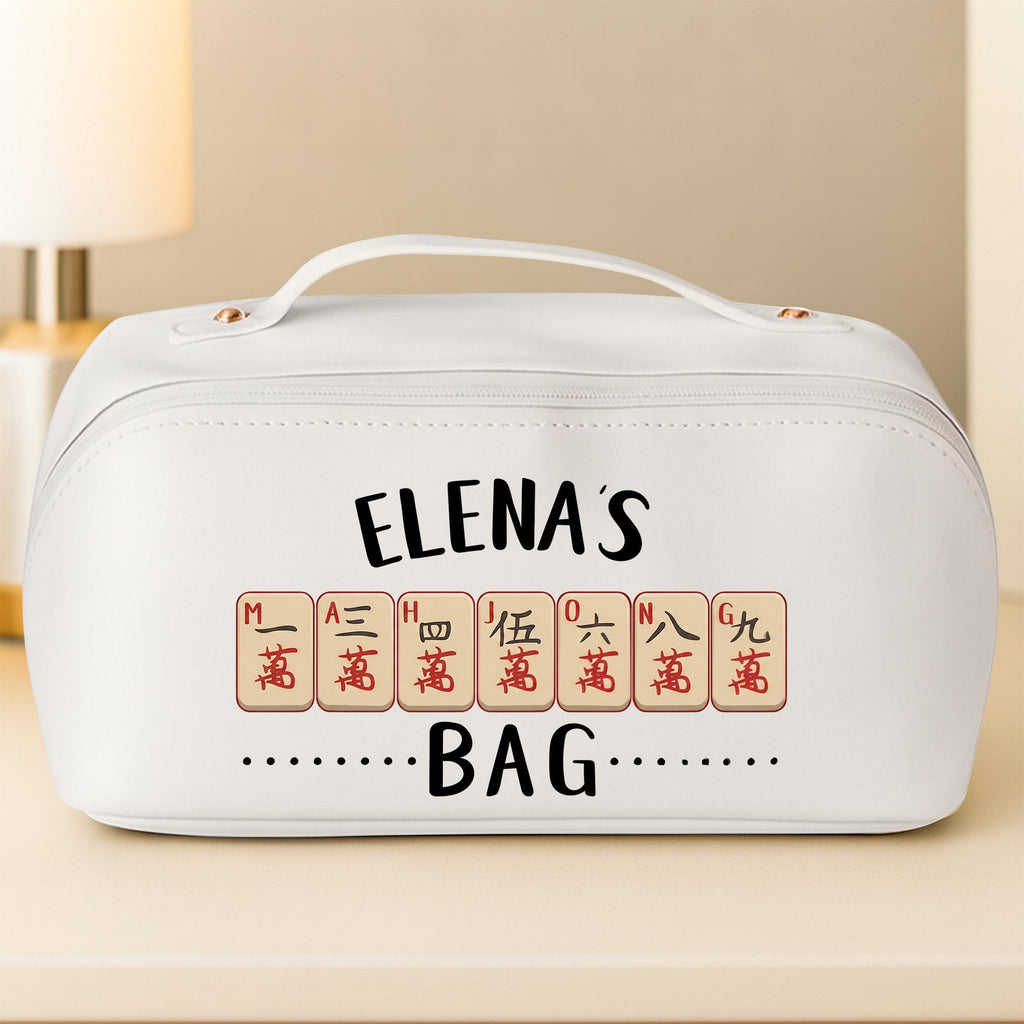 Personalized Faux Leather Makeup Bag Custom Name Gift for Besties Leather Makeup Bag GradoCreations