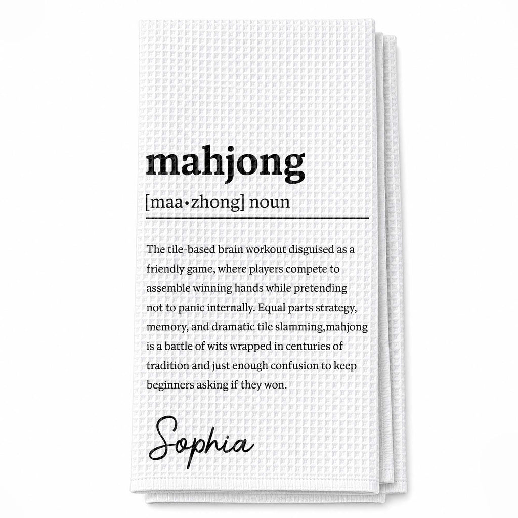 Personalized Mahjong Definition Kitchen Towel Gift for Hobbyists Kitchen Towel GradoCreations