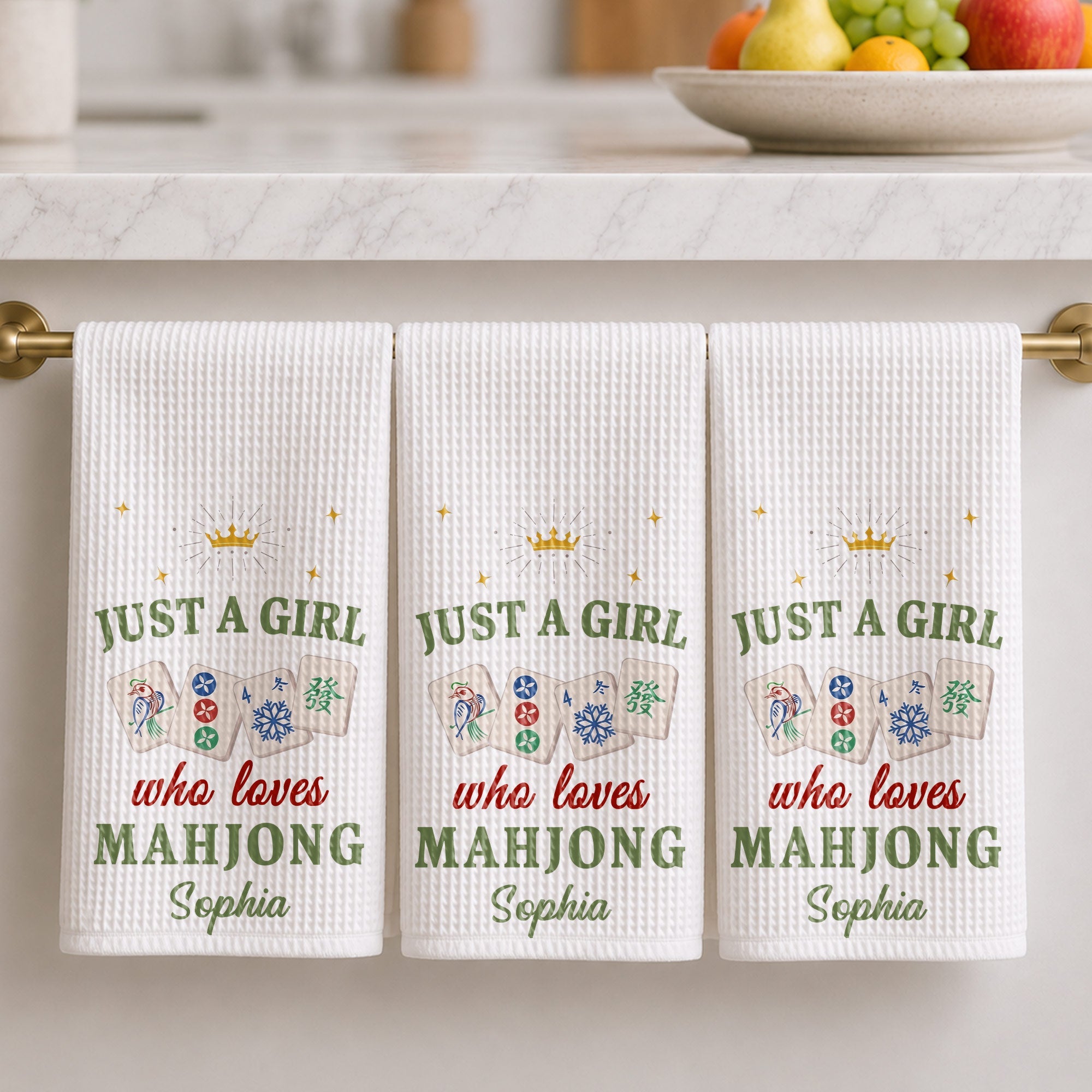 Personalized Mahjong Kitchen Towel Custom Gift for Her Kitchen Towel GradoCreations