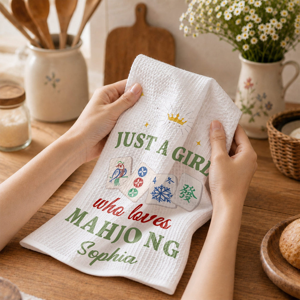 Personalized Mahjong Kitchen Towel Custom Gift for Her Kitchen Towel GradoCreations