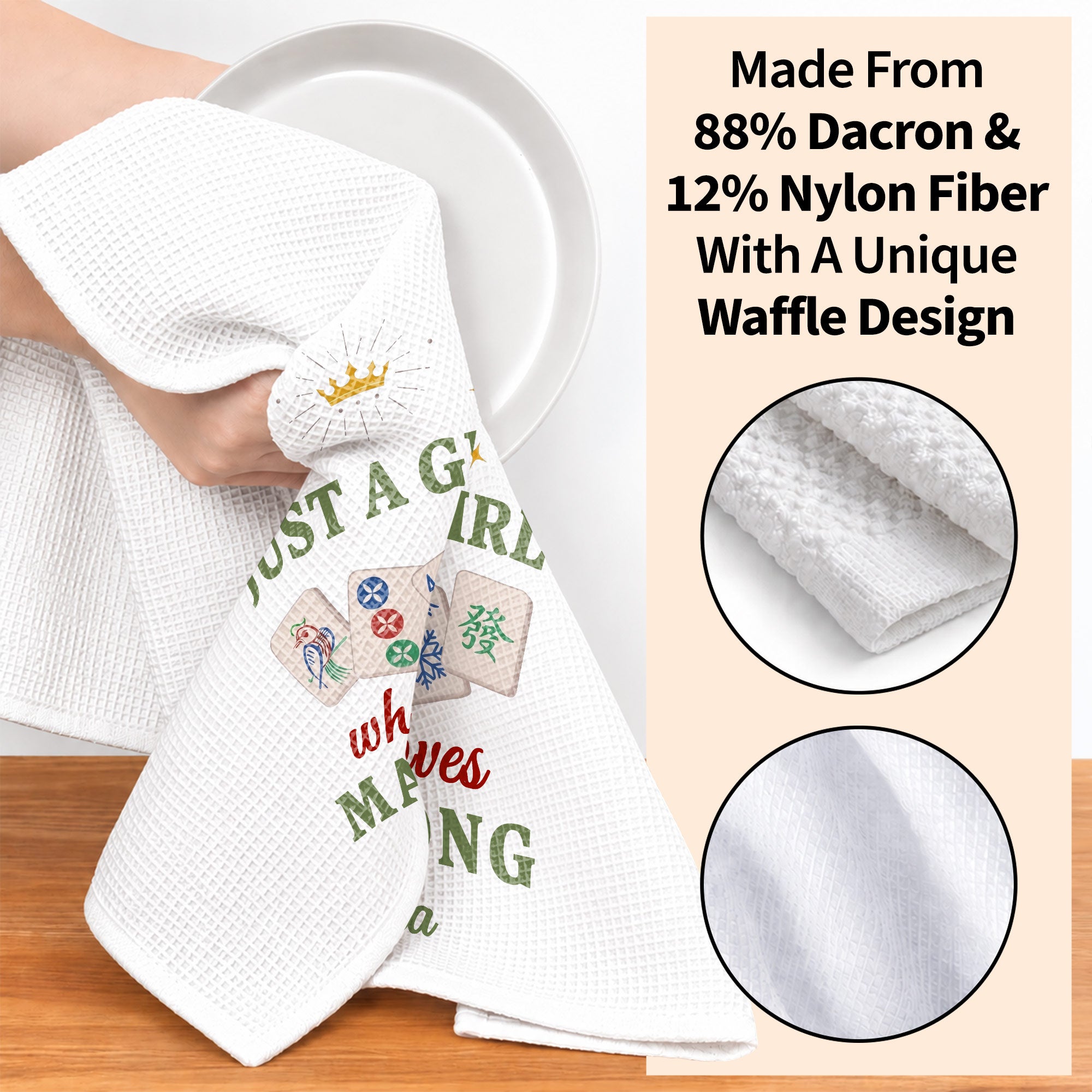 Personalized Mahjong Kitchen Towel Custom Gift for Her Kitchen Towel GradoCreations