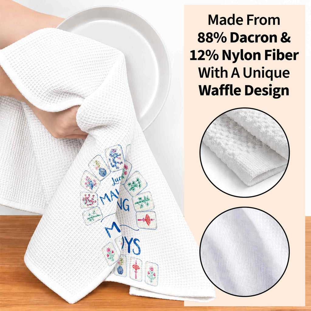 Personalized Mahjong Kitchen Towel Custom Name Gift for Him Kitchen Towel GradoCreations