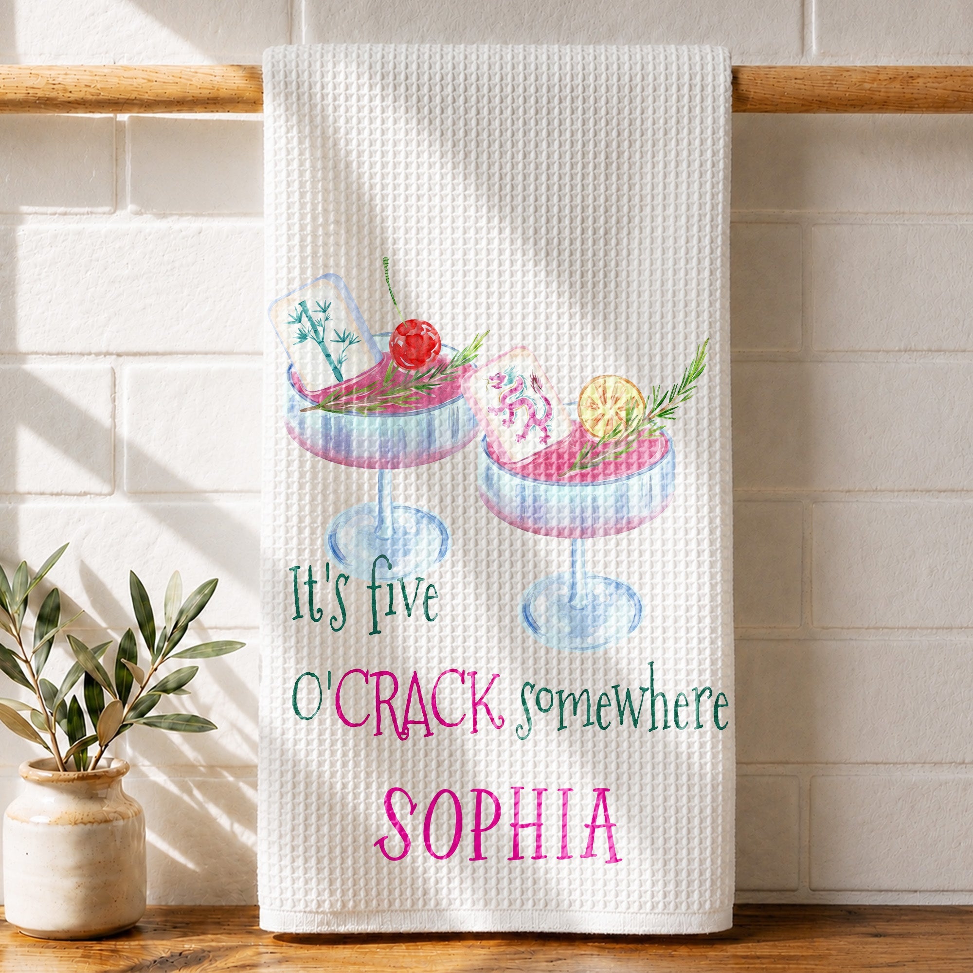 Personalized Kitchen Towel Custom Name Gift for Besties Kitchen Towel GradoCreations