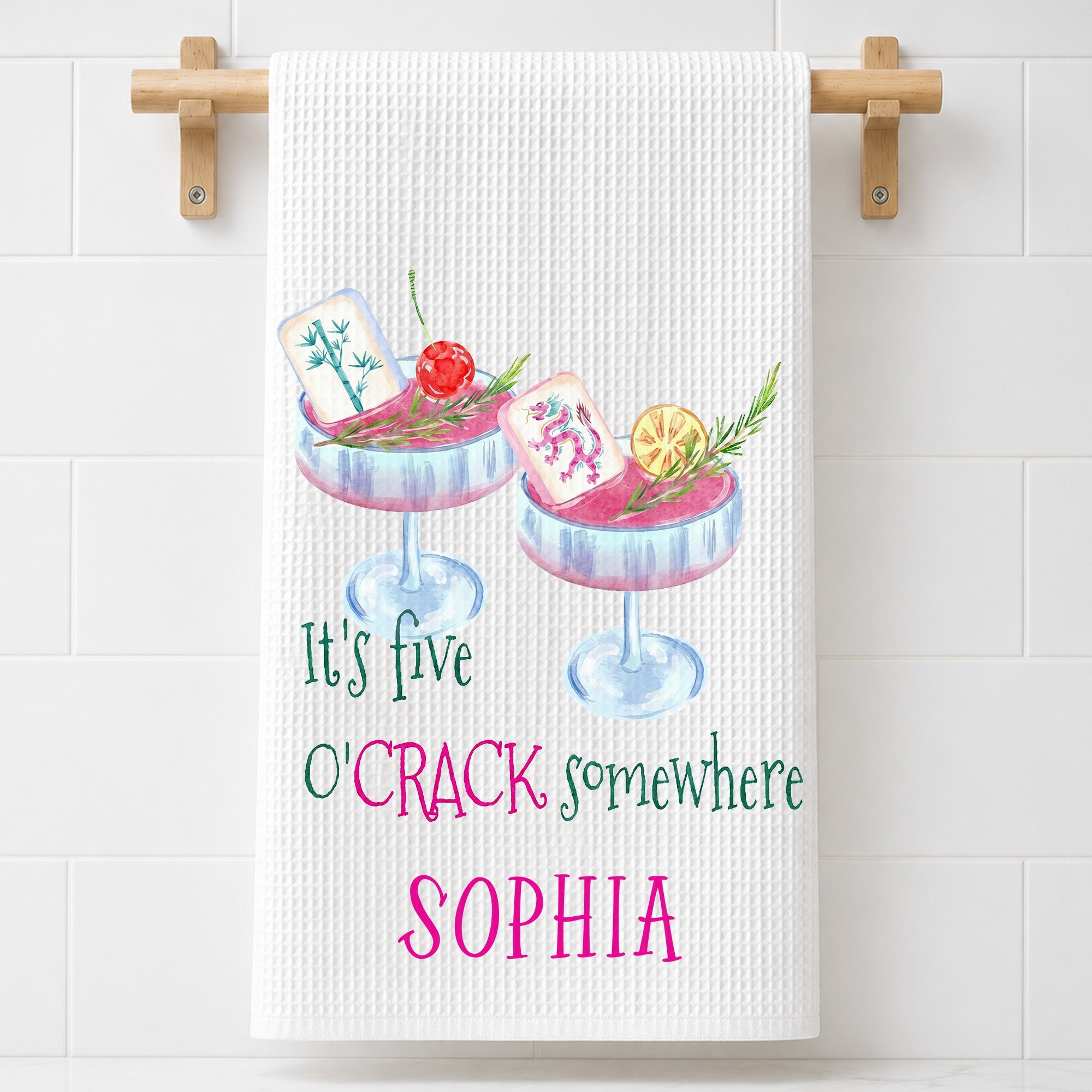 Personalized Kitchen Towel Custom Name Gift for Besties Kitchen Towel GradoCreations