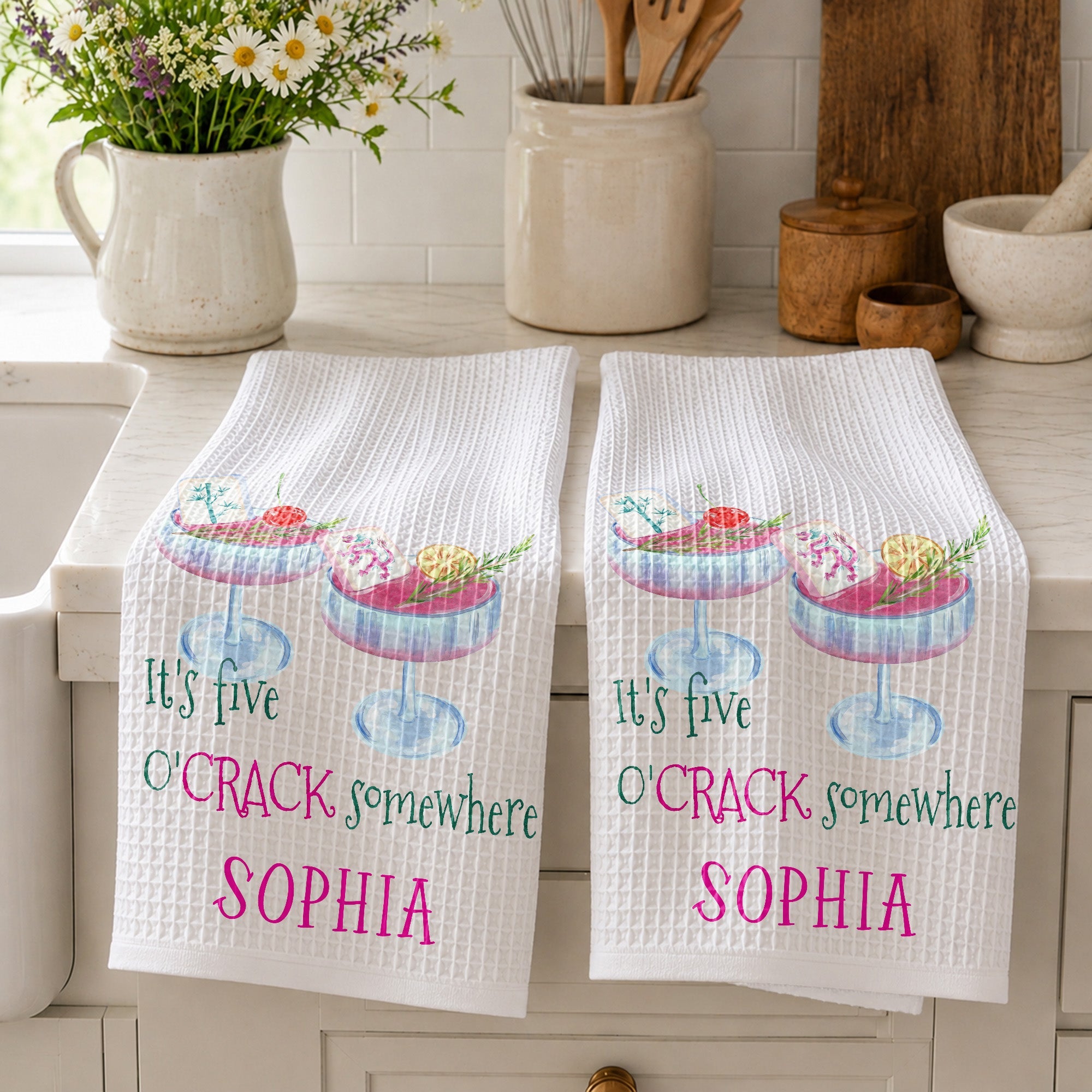 Personalized Kitchen Towel Custom Name Gift for Besties Kitchen Towel GradoCreations