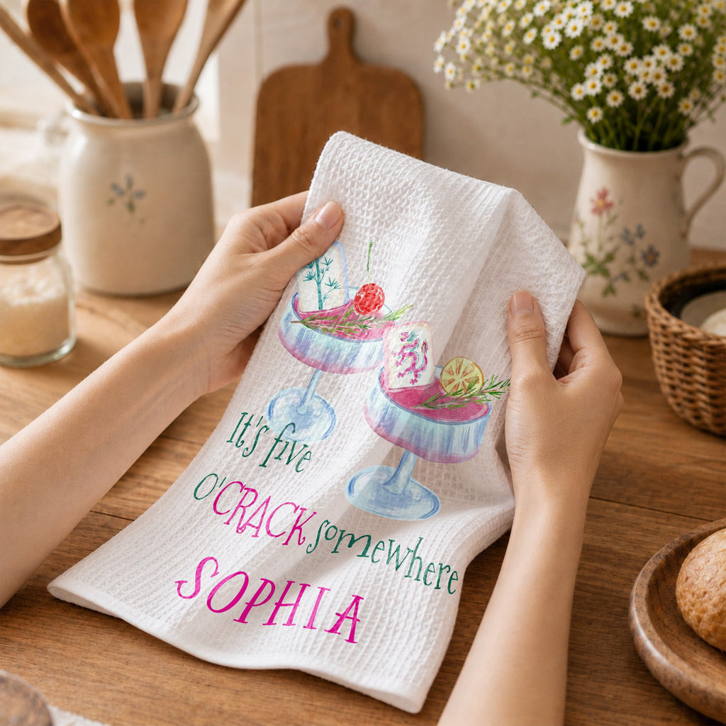 Personalized Kitchen Towel Custom Name Gift for Besties Kitchen Towel GradoCreations
