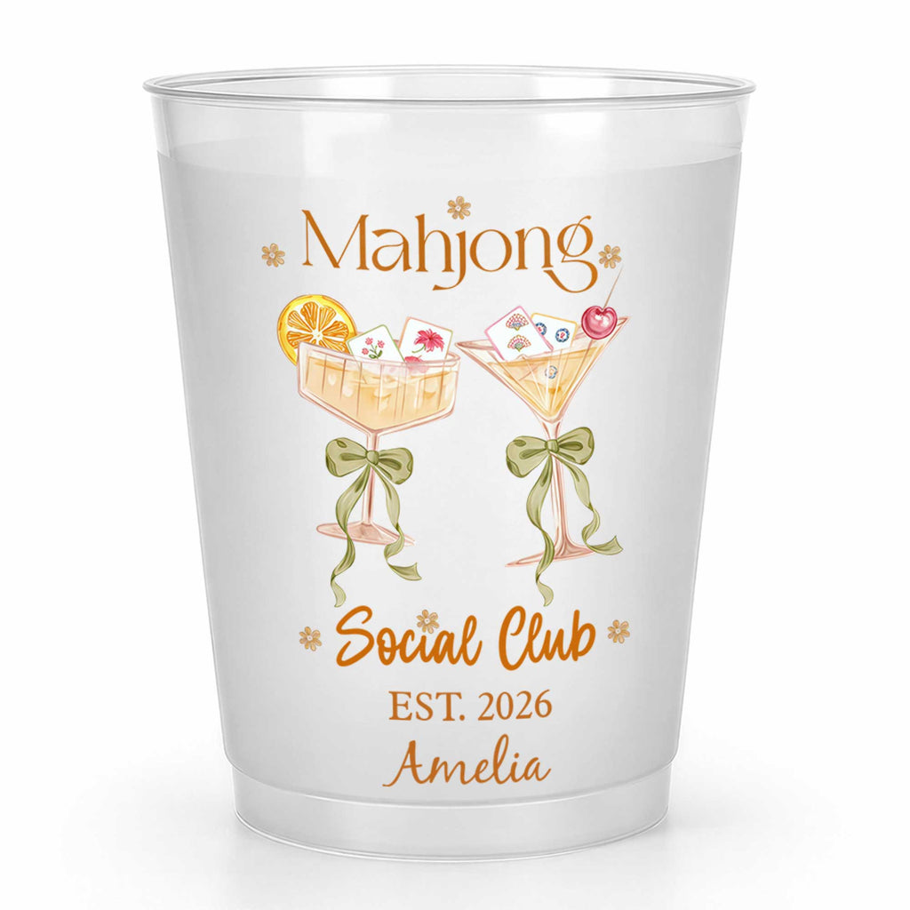 Personalized Frosted Cups for Mahjong Lovers & Game Night