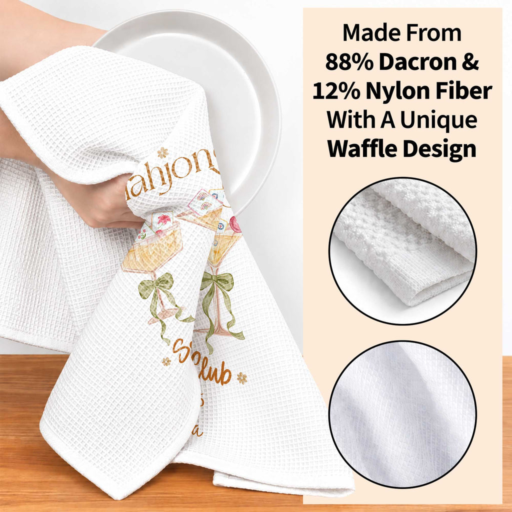 Personalized Kitchen Towel Mahjong Social Club Gift for Hobbyists Kitchen Towel GradoCreations
