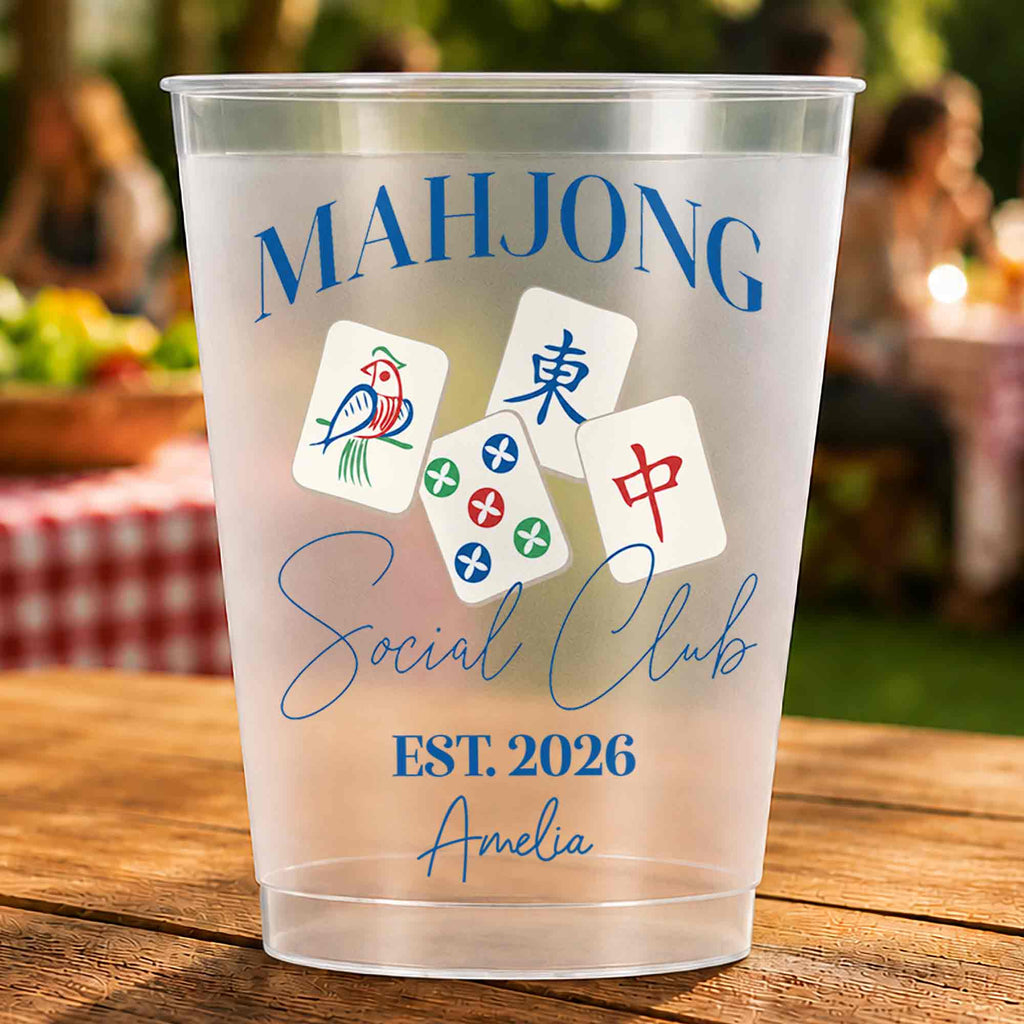 Personalized Frosted Cups Custom Design Mahjong Gift for Friends