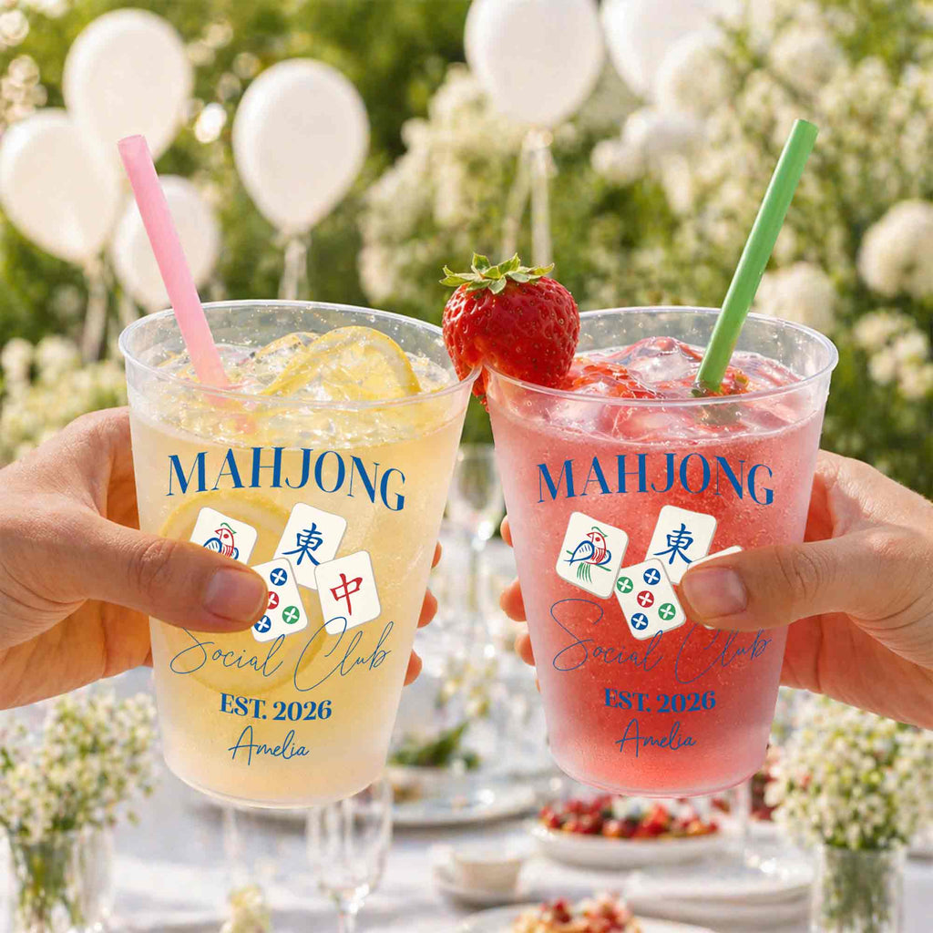 Personalized Frosted Cups Custom Design Mahjong Gift for Friends