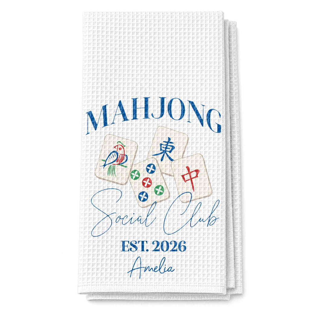Personalized Mahjong Themed Kitchen Towel Custom Gift for Game Lovers Kitchen Towel GradoCreations