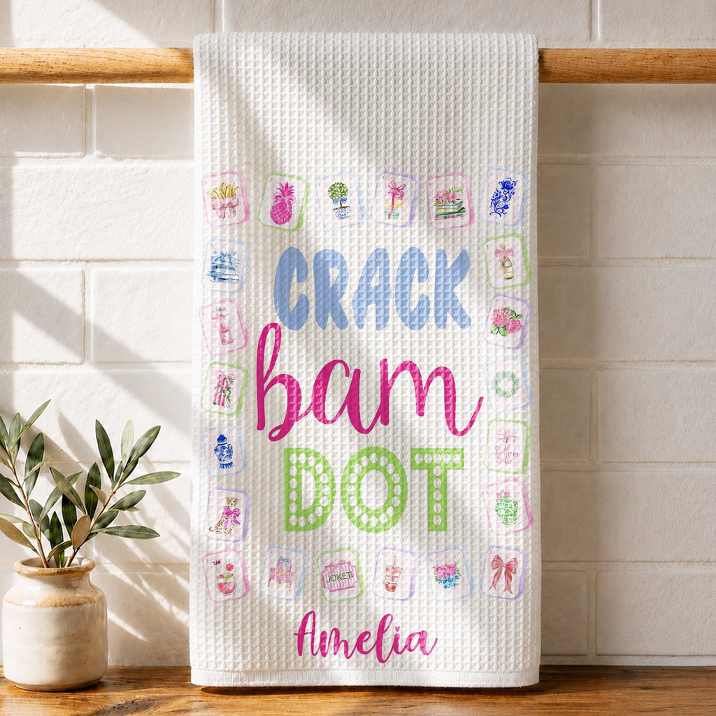 Personalized Floral Kitchen Towel Custom Name Gift for Mom Kitchen Towel GradoCreations