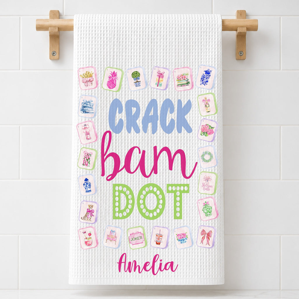 Personalized Floral Kitchen Towel Custom Name Gift for Mom Kitchen Towel GradoCreations